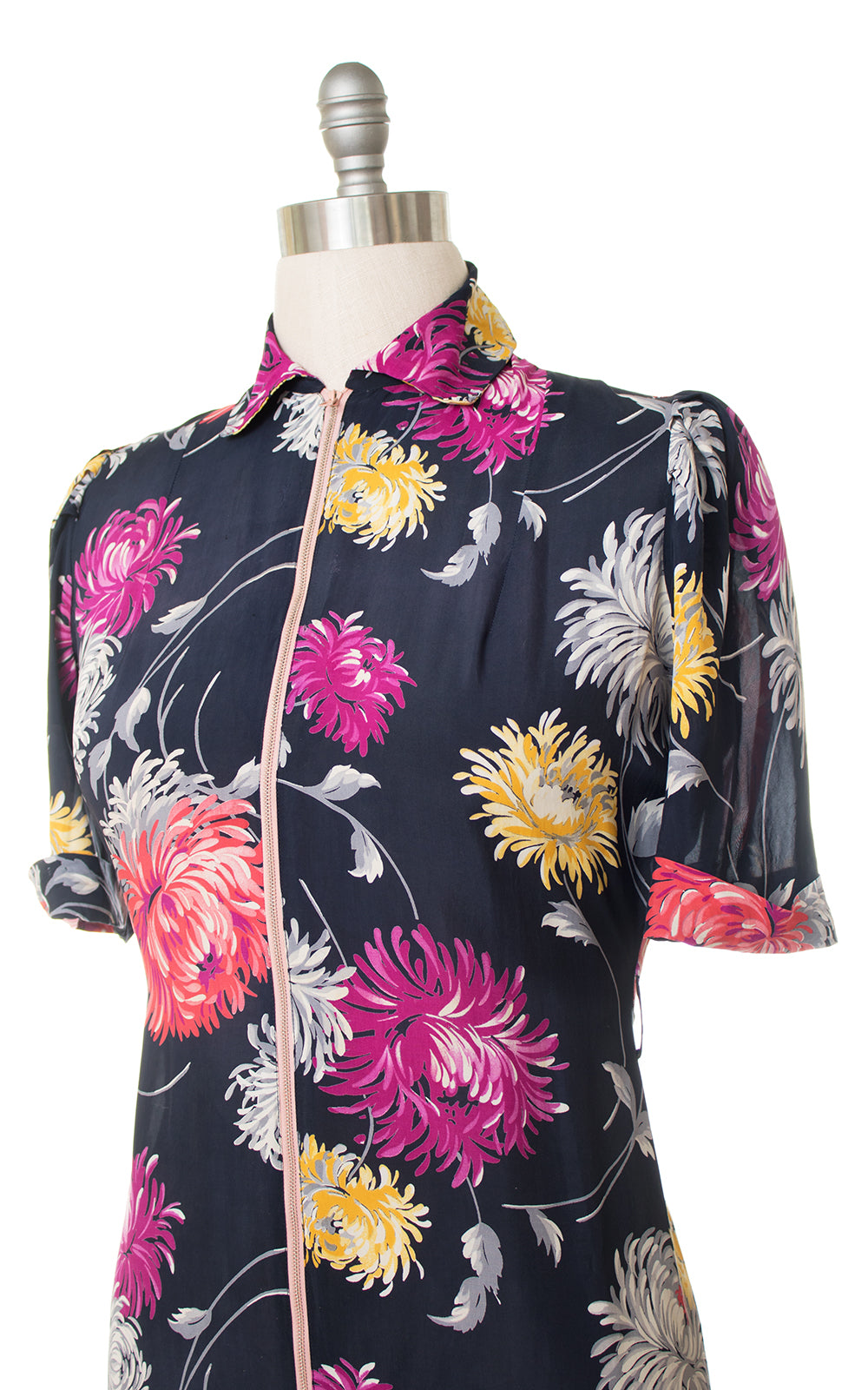 1940s Saybury Floral Cold Rayon Maxi Dress