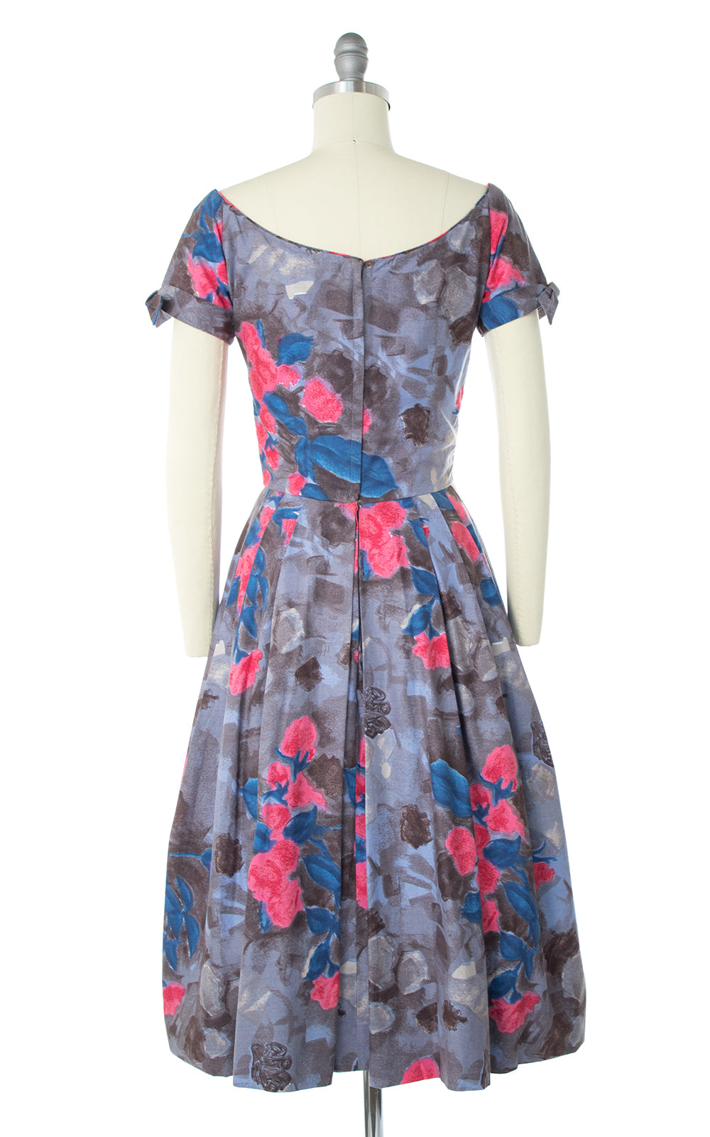 1950s Ceil Chapman Rose Printed Dress