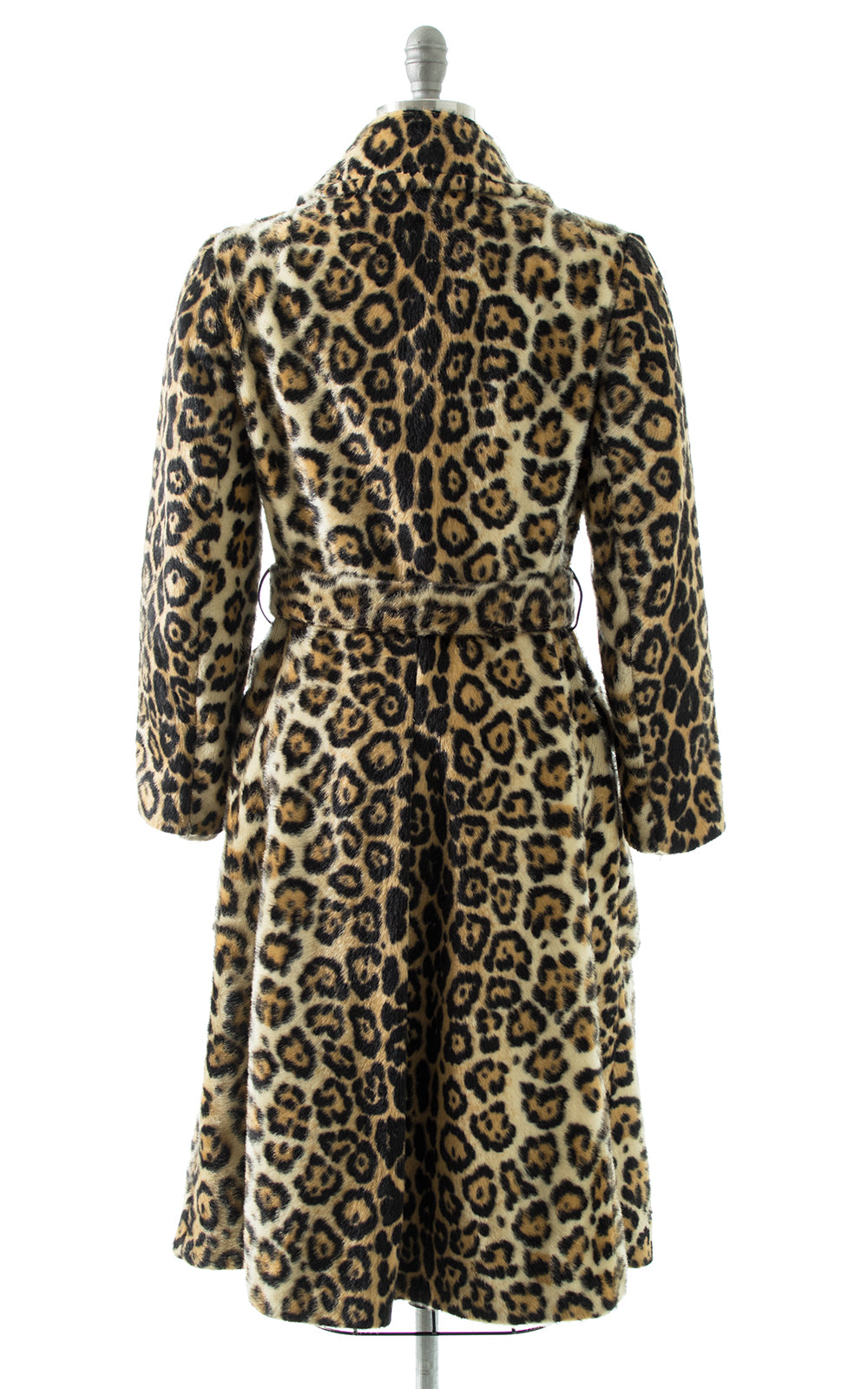 1970s Leopard Print Faux Fur Belted Coat