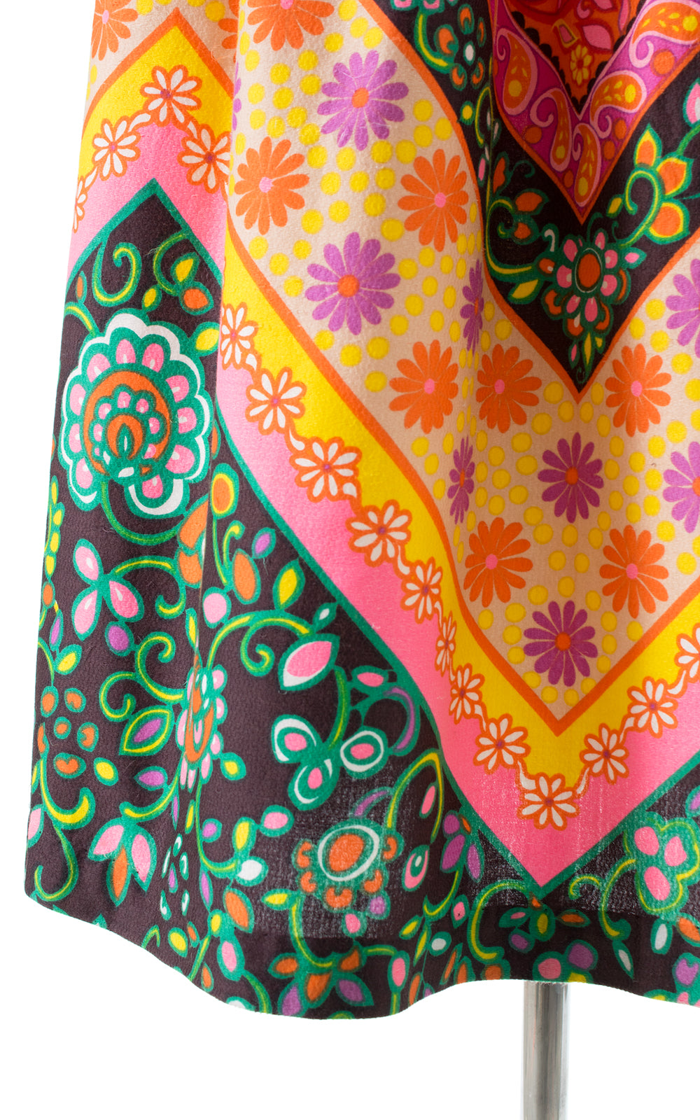 1960s Floral Geometric Maxi Skirt