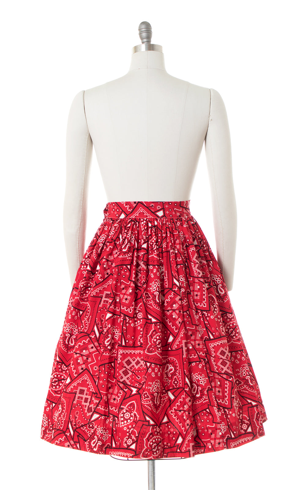 1950s Red Bandana Novelty Print Skirt