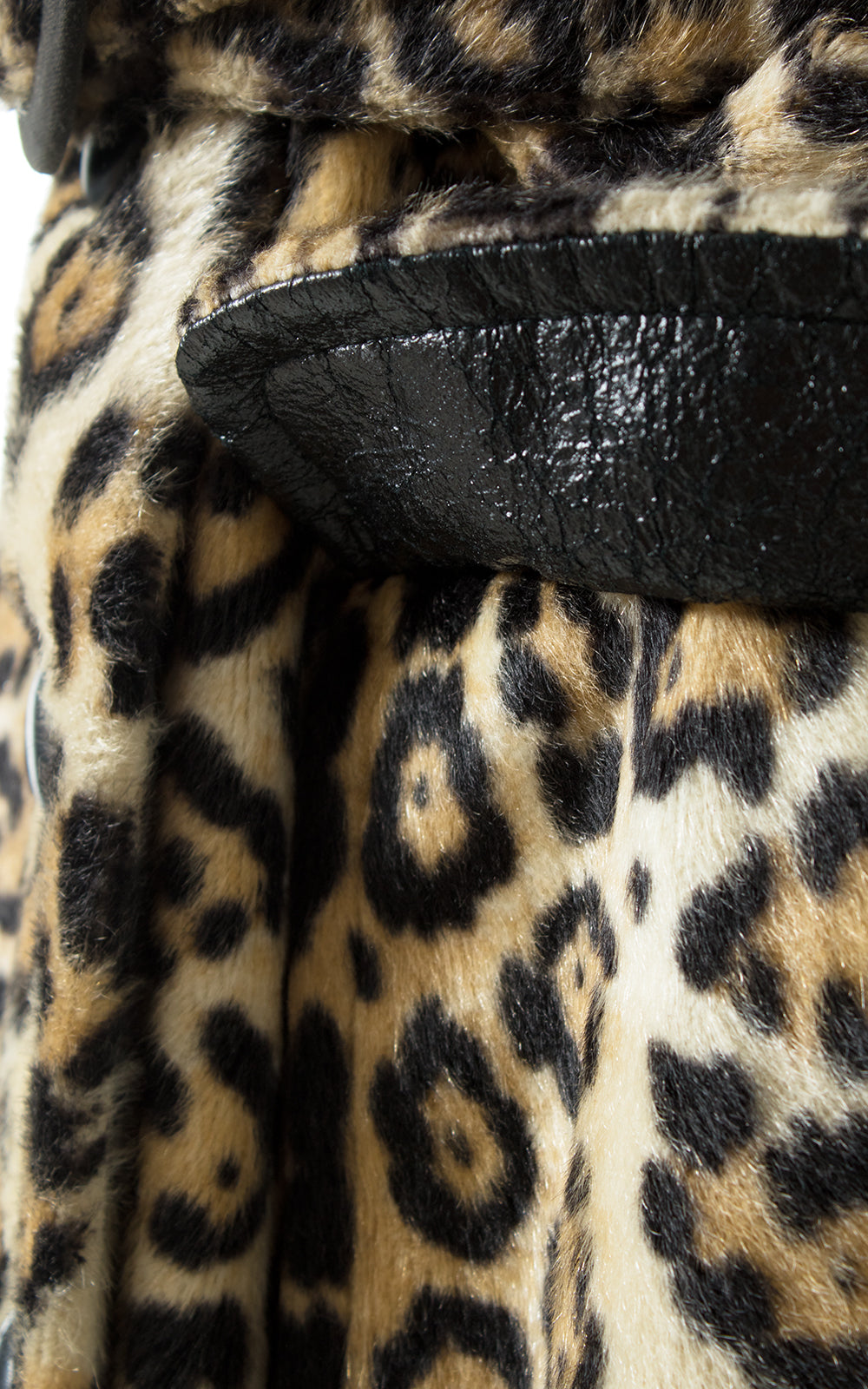 1970s Leopard Print Faux Fur Belted Coat