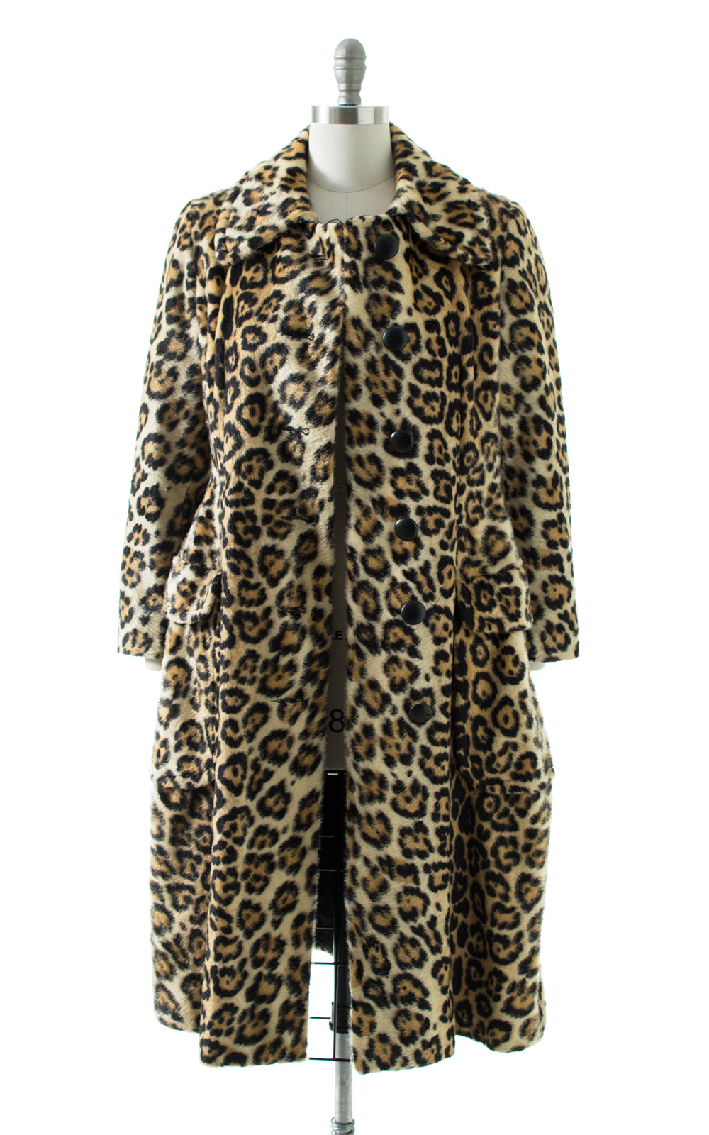 1970s Leopard Print Faux Fur Belted Coat