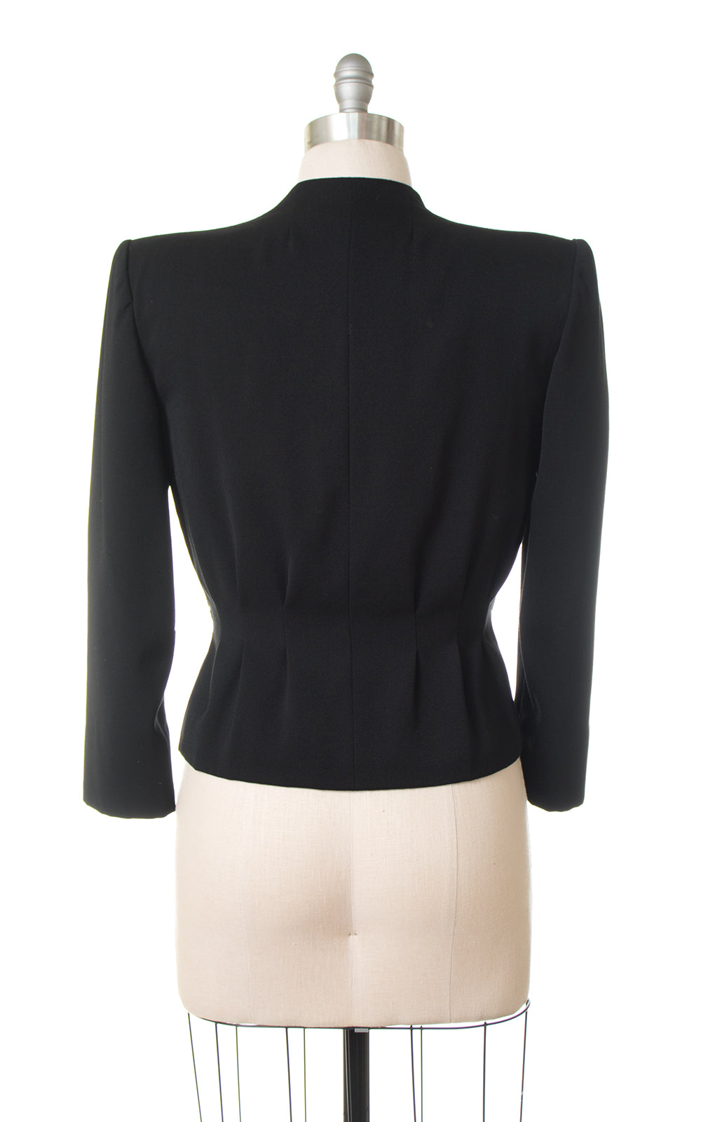 1940s Lilli Ann Rhinestone Black Wool Blazer