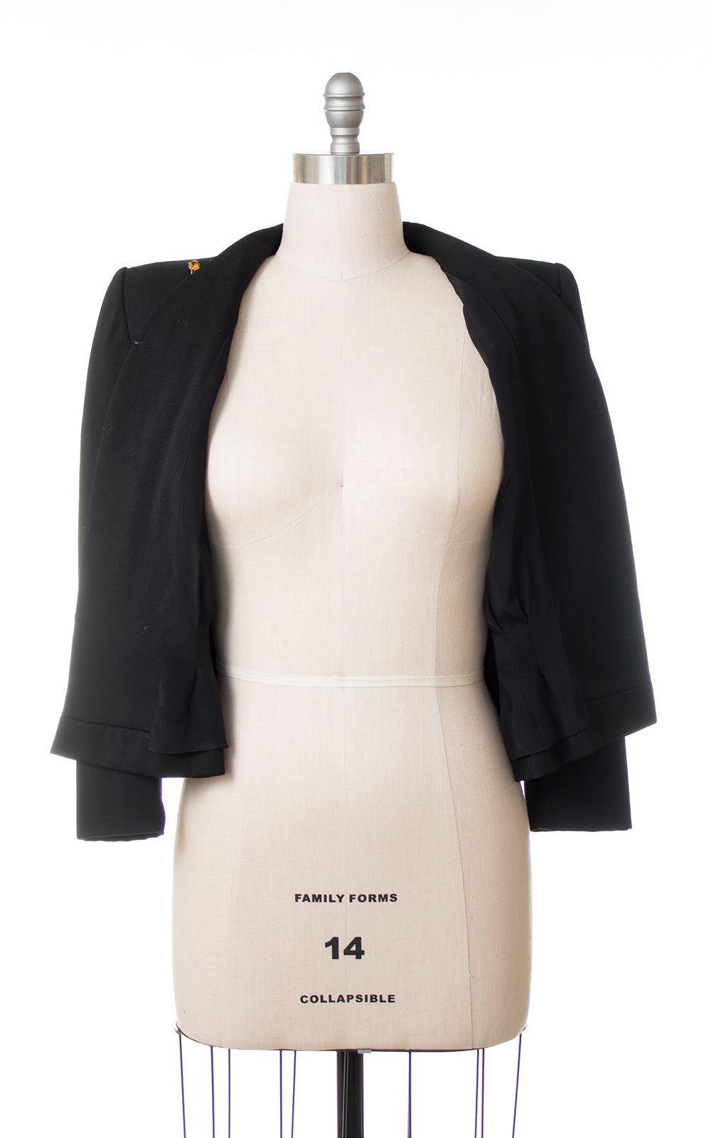 1940s Lilli Ann Rhinestone Black Wool Blazer