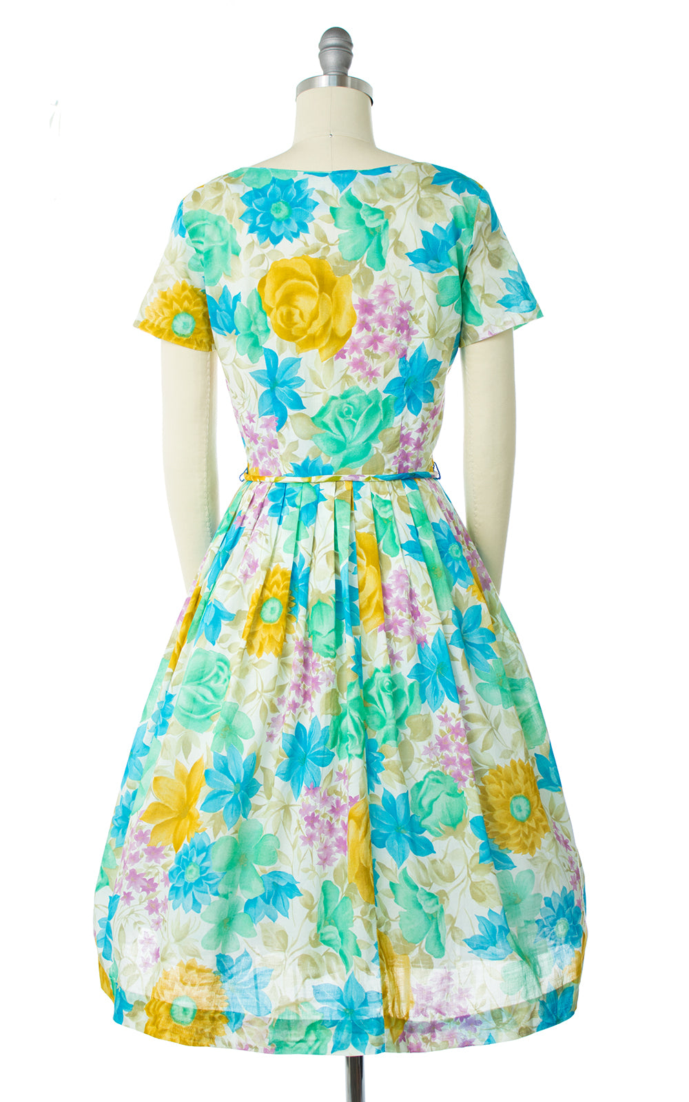 1950s Floral Shirtwaist Dress