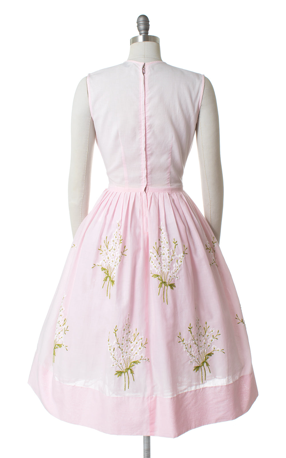 1950s Henry Rosenfeld Pink Floral Embroidered Sundress