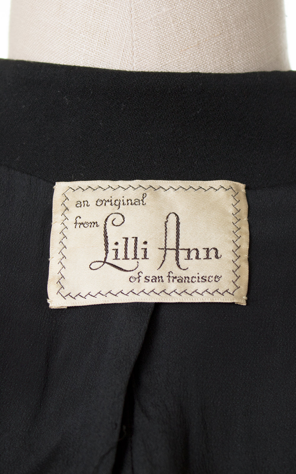 1940s Lilli Ann Rhinestone Black Wool Blazer