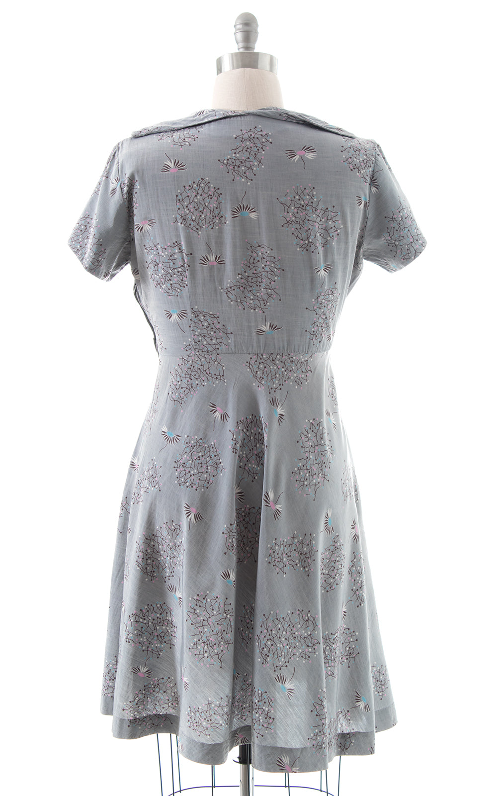 1950s Dandelion Grey Rayon Dress