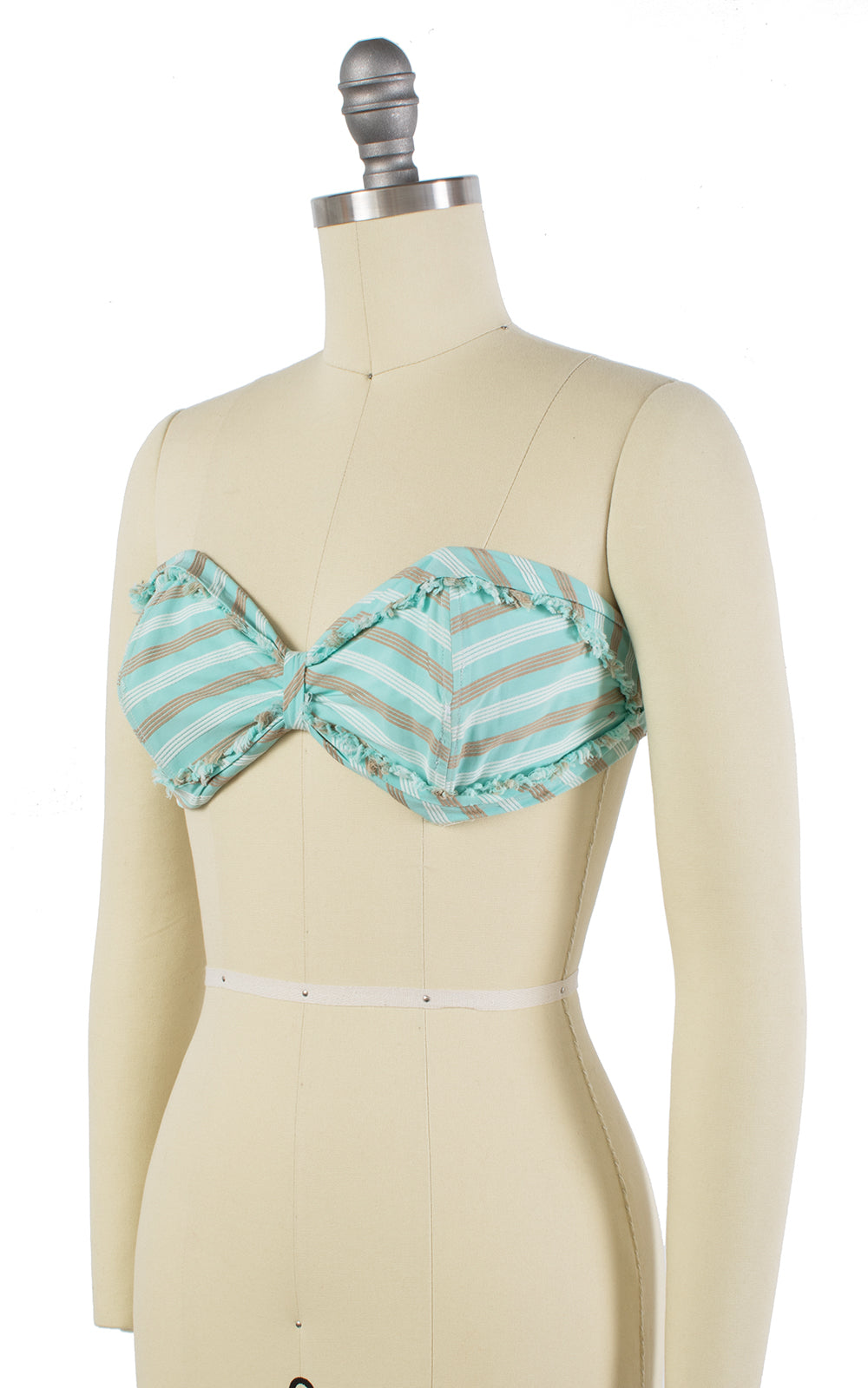 1950s Striped Cotton Bandeau Bra Top