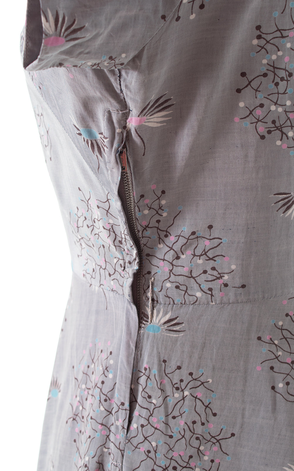 1950s Dandelion Grey Rayon Dress