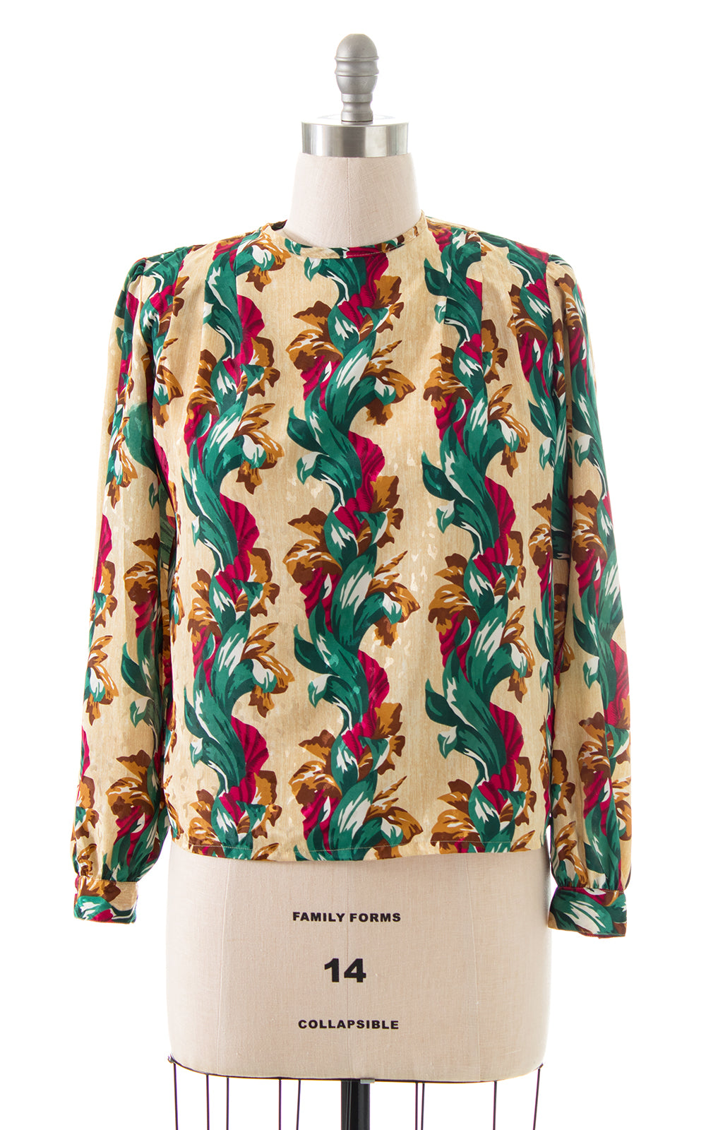 1980s does 1940s Floral Blouse