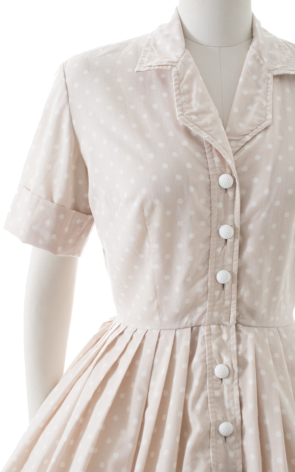 1950s Polka Dot Shirtwaist Dress