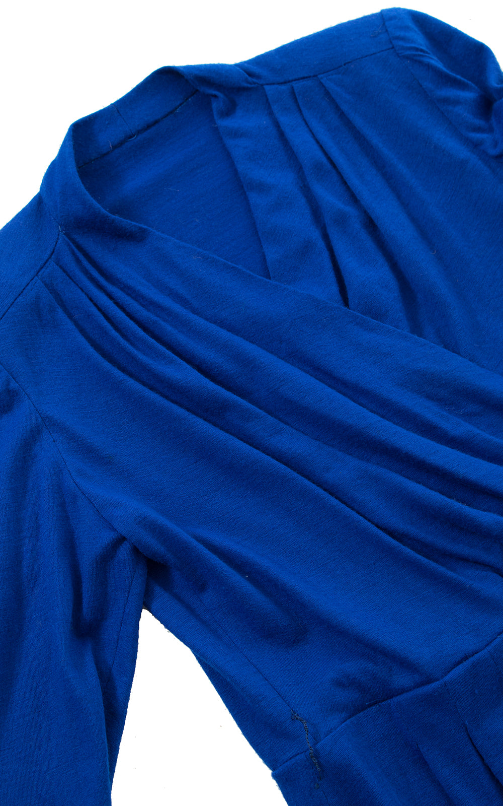 1950s Blue Wool Jersey Dress