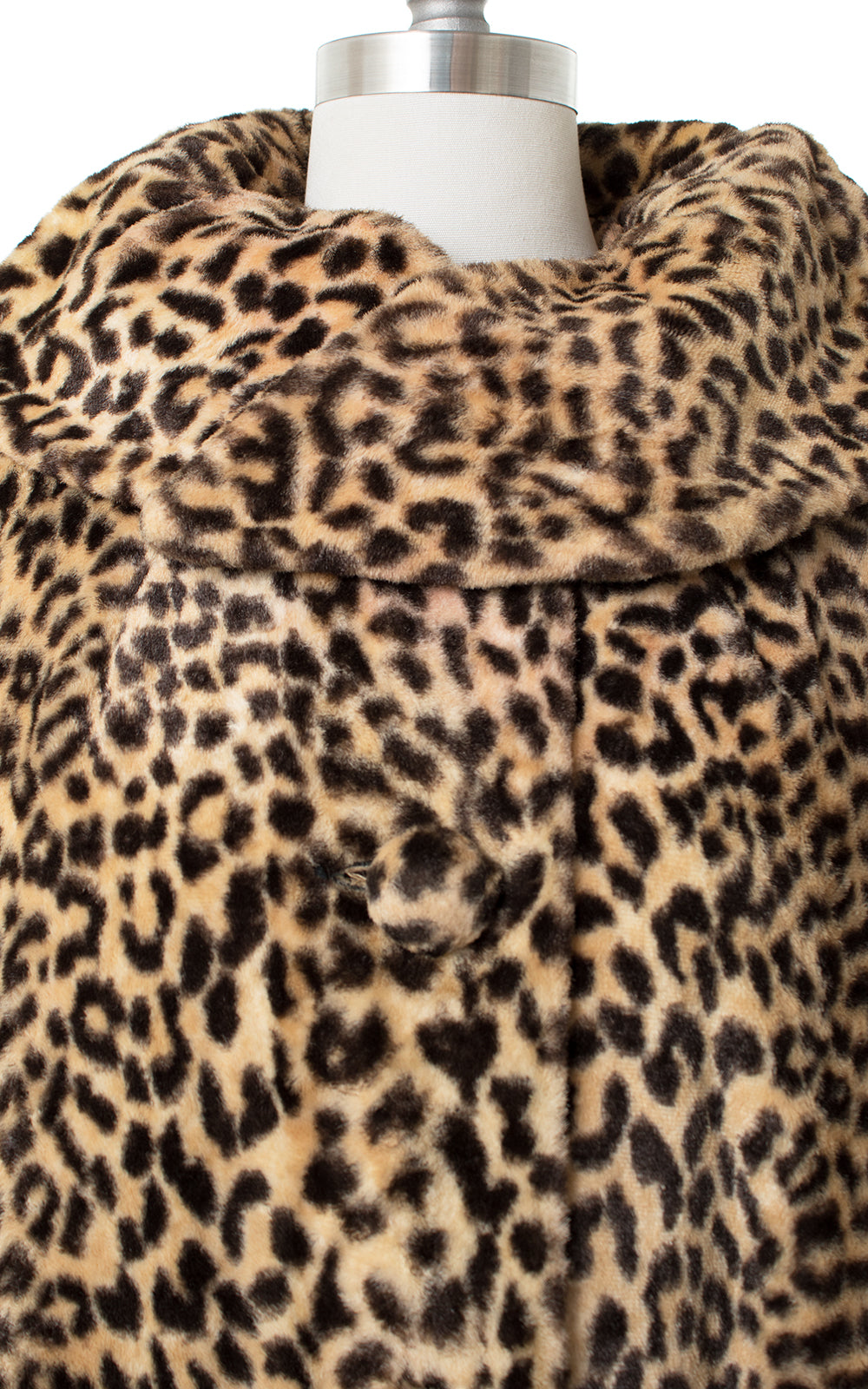 1960s Leopard Print Faux Fur Swing Coat