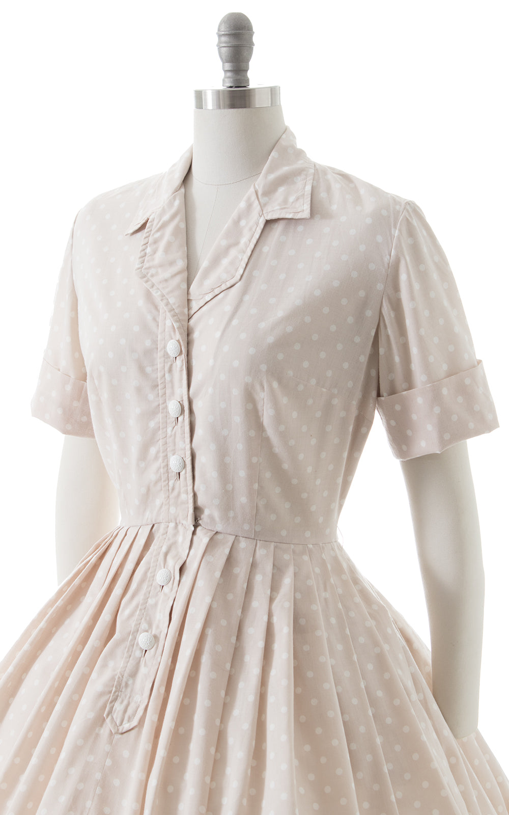 1950s Polka Dot Shirtwaist Dress