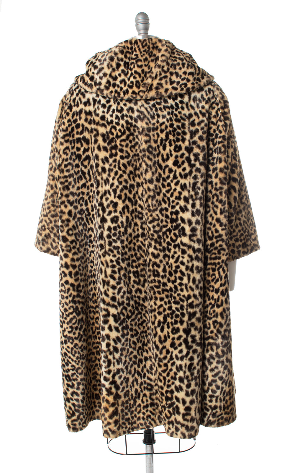 1960s Leopard Print Faux Fur Swing Coat