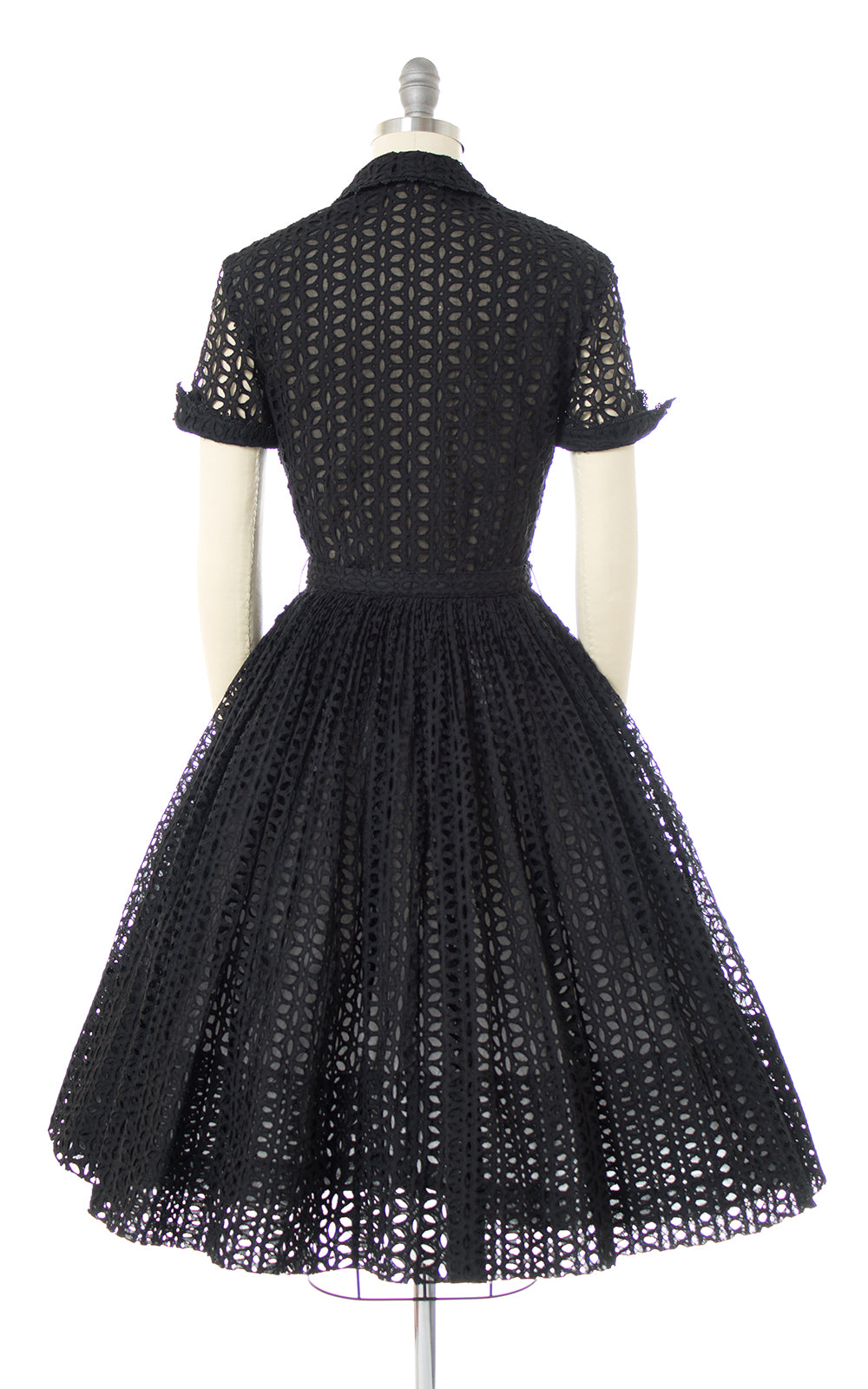 1950s Eyelet Lace Shirtwaist Dress