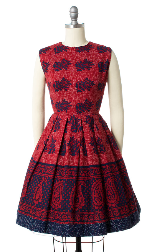 1950s Floral Paisley Sundress