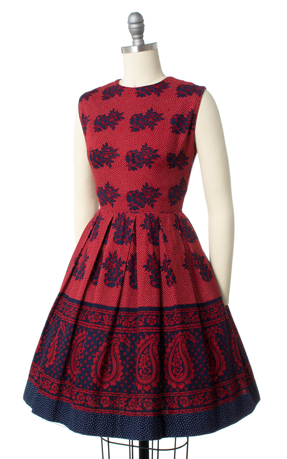 1950s Floral Paisley Sundress