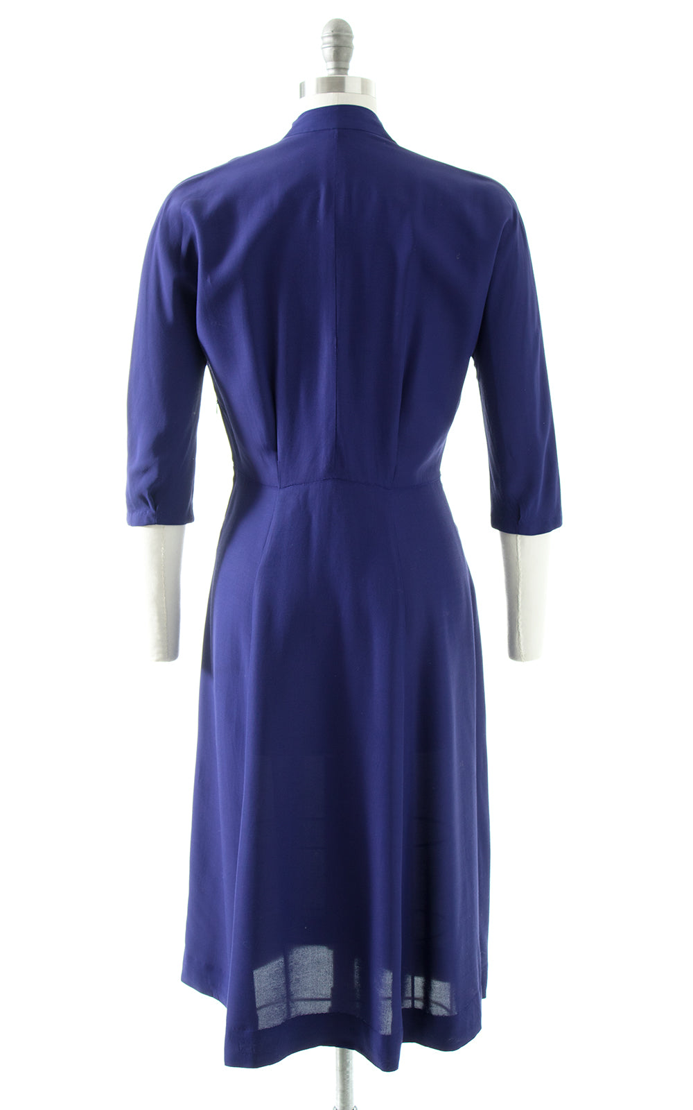 1940s Beaded Soutache Purple Rayon Dress
