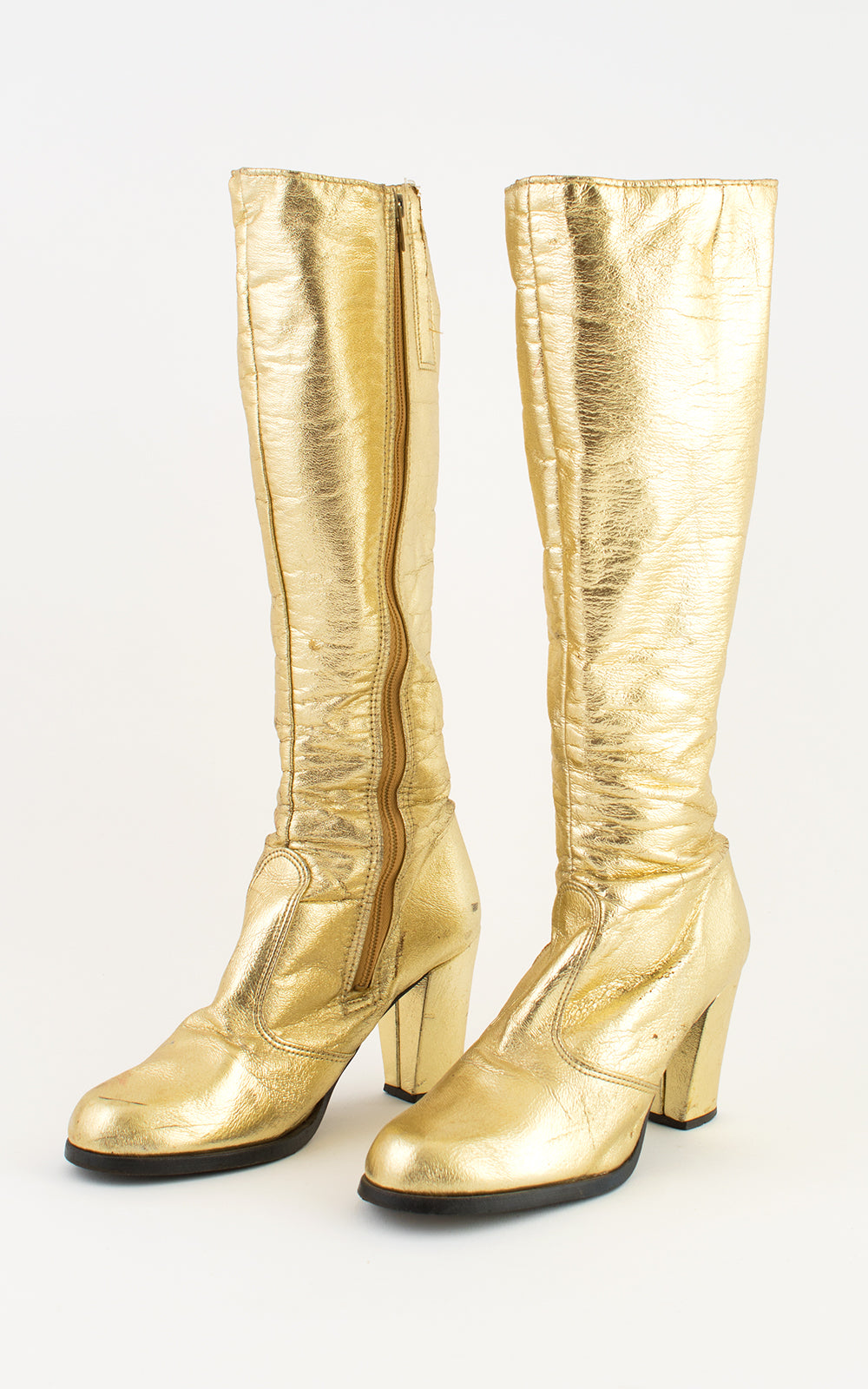 Gold platform gogo clearance boots