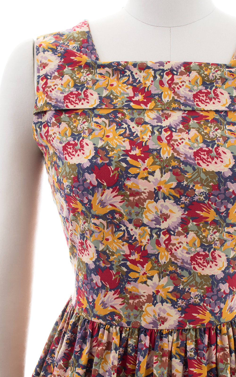 1980s 1990s Laura Ashley Floral Cotton Sundress with Pockets
