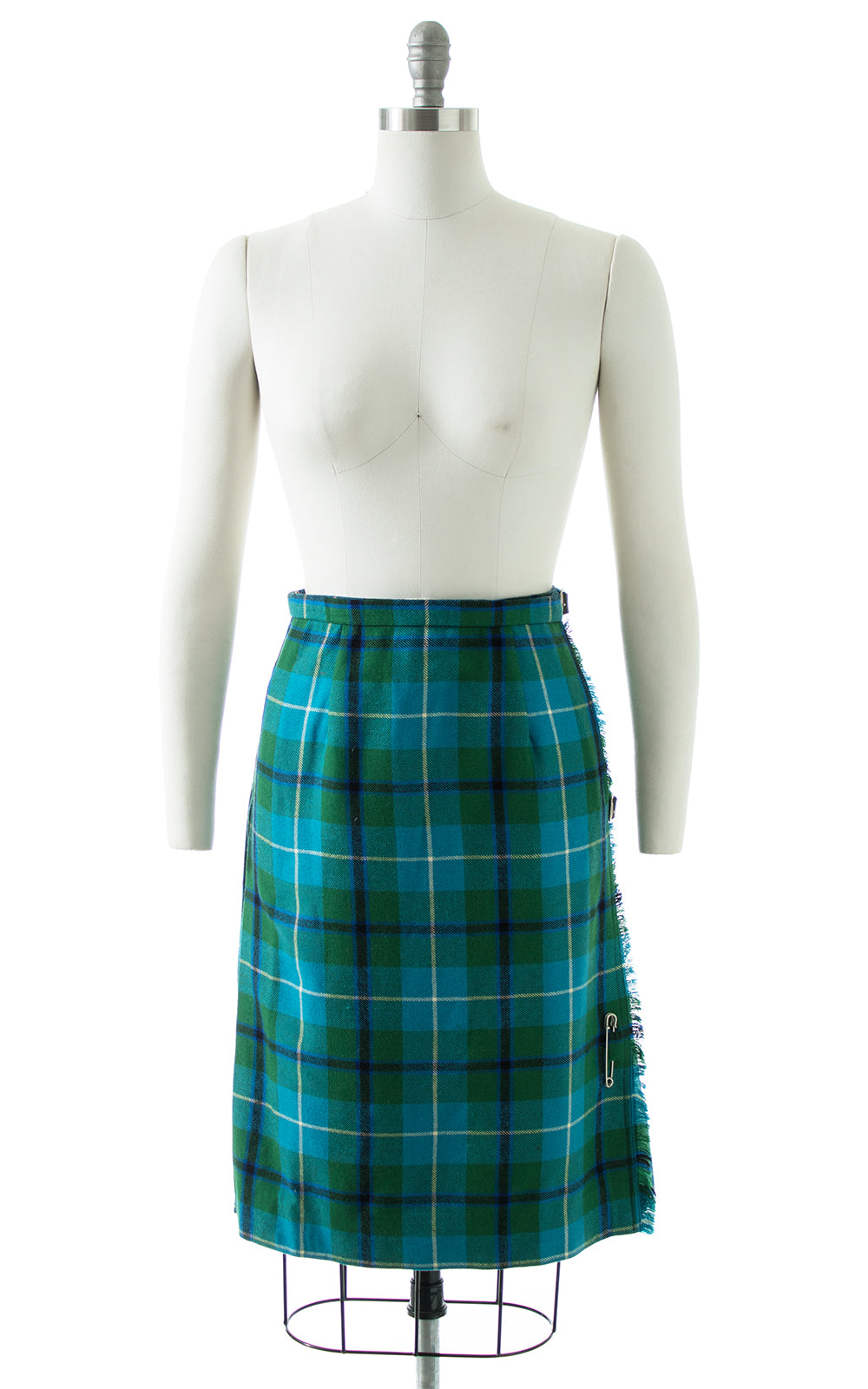 1960s Tartan Wool Pleated Kilt Skirt