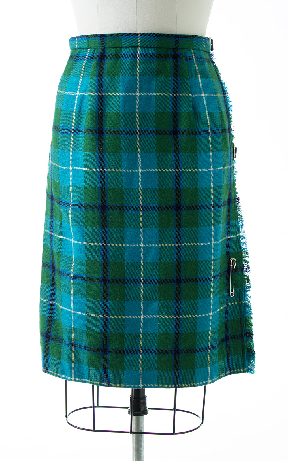 1960s Tartan Wool Pleated Kilt Skirt