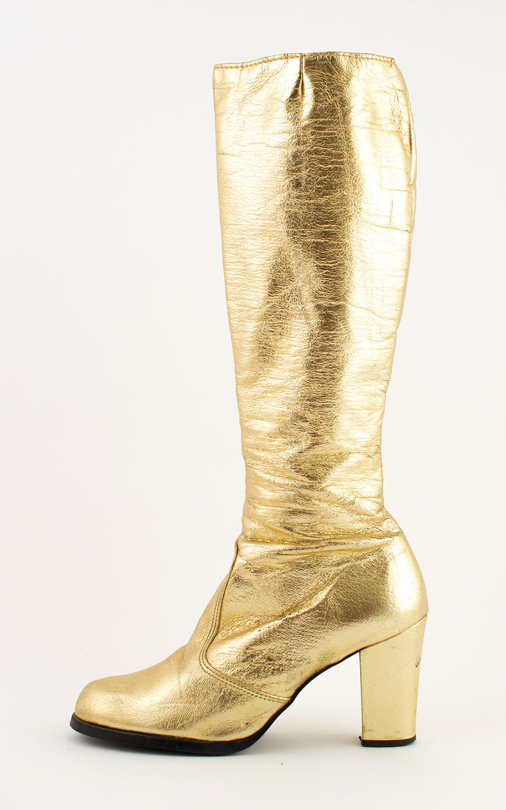 1960s Metallic Gold Go-Go Boots | size 7 – Birthday Life Vintage
