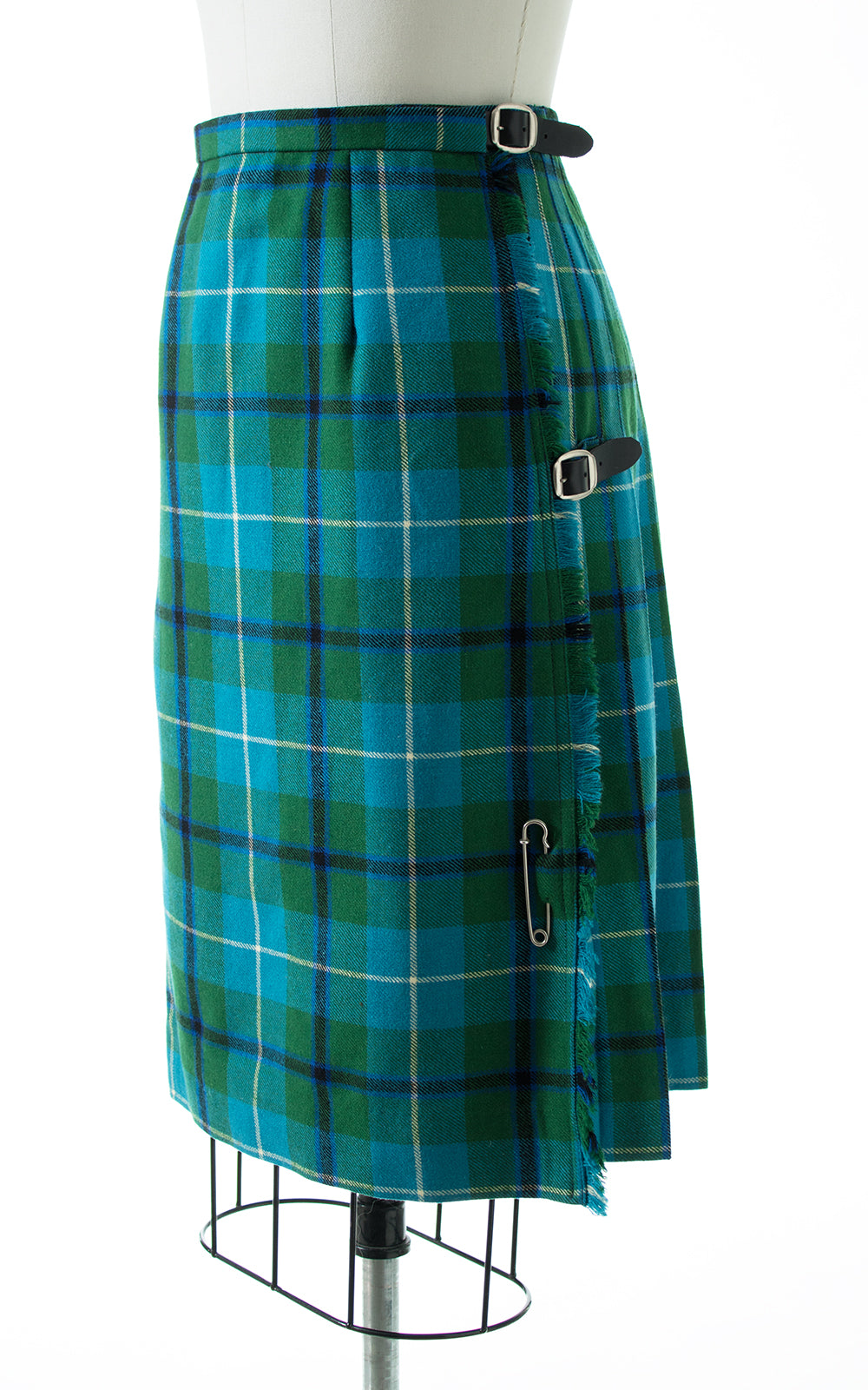 1960s Tartan Wool Pleated Kilt Skirt