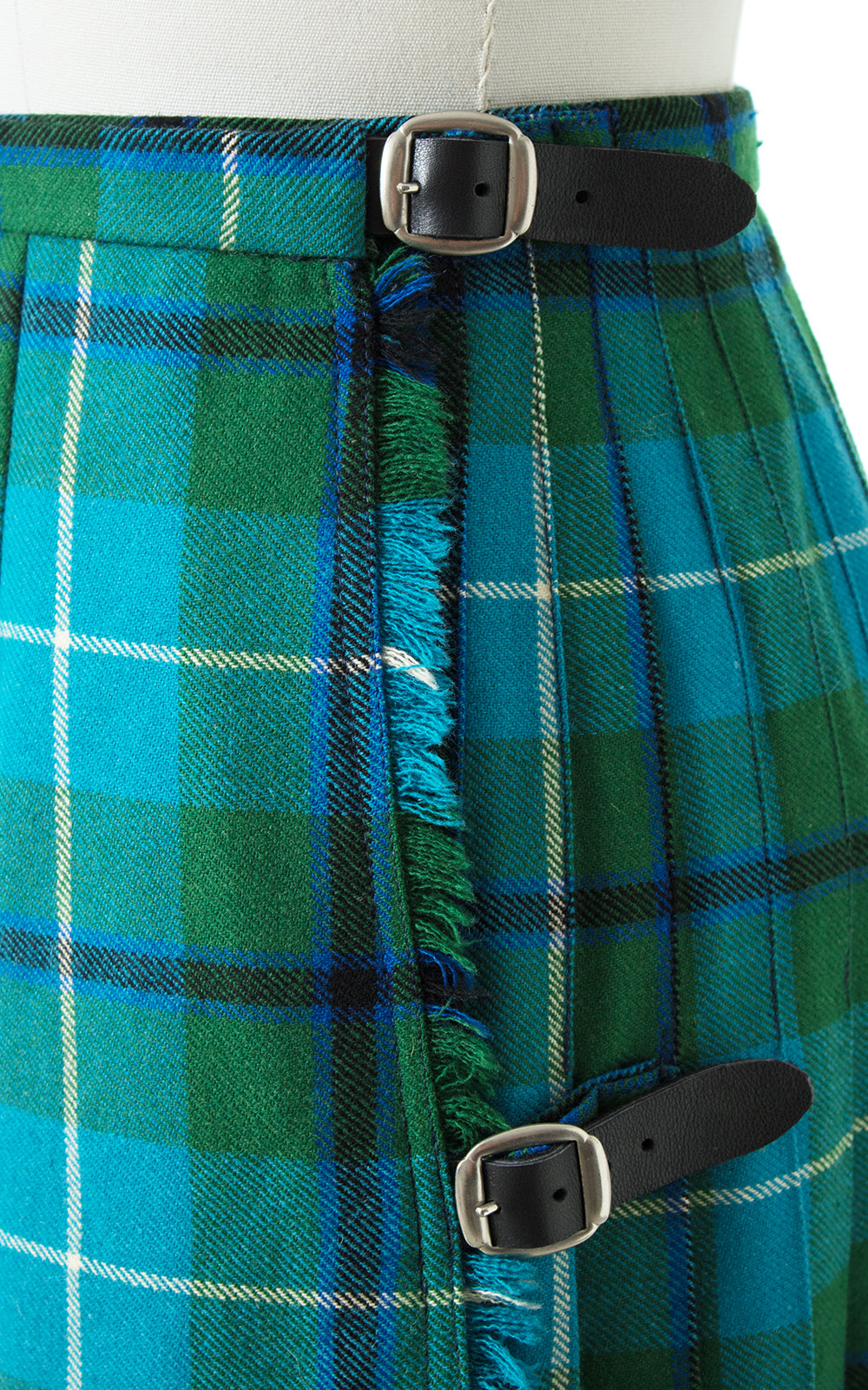1960s Tartan Wool Pleated Kilt Skirt