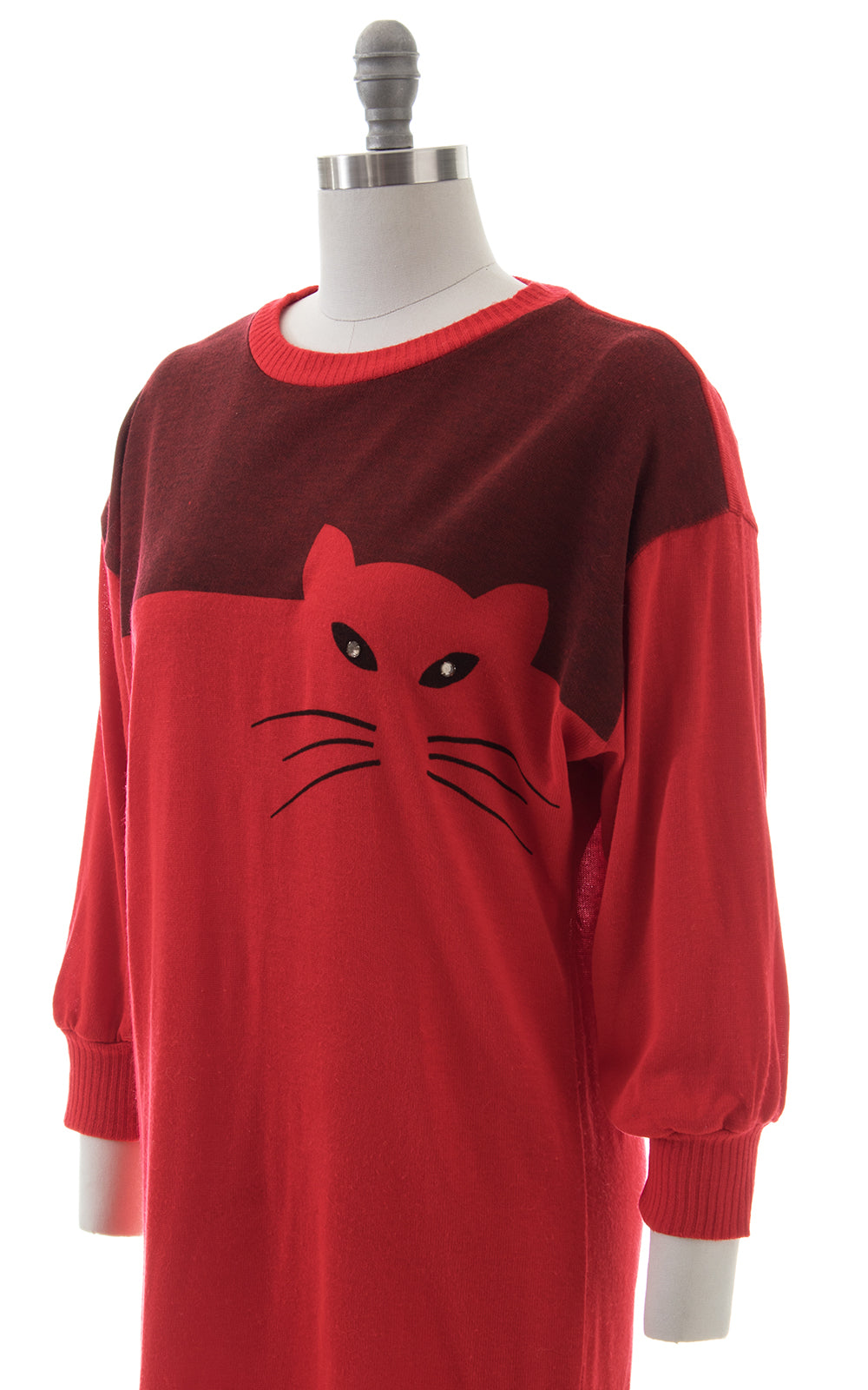 1980s Cat Novelty Knit Sweater Dress small/medium – Birthday