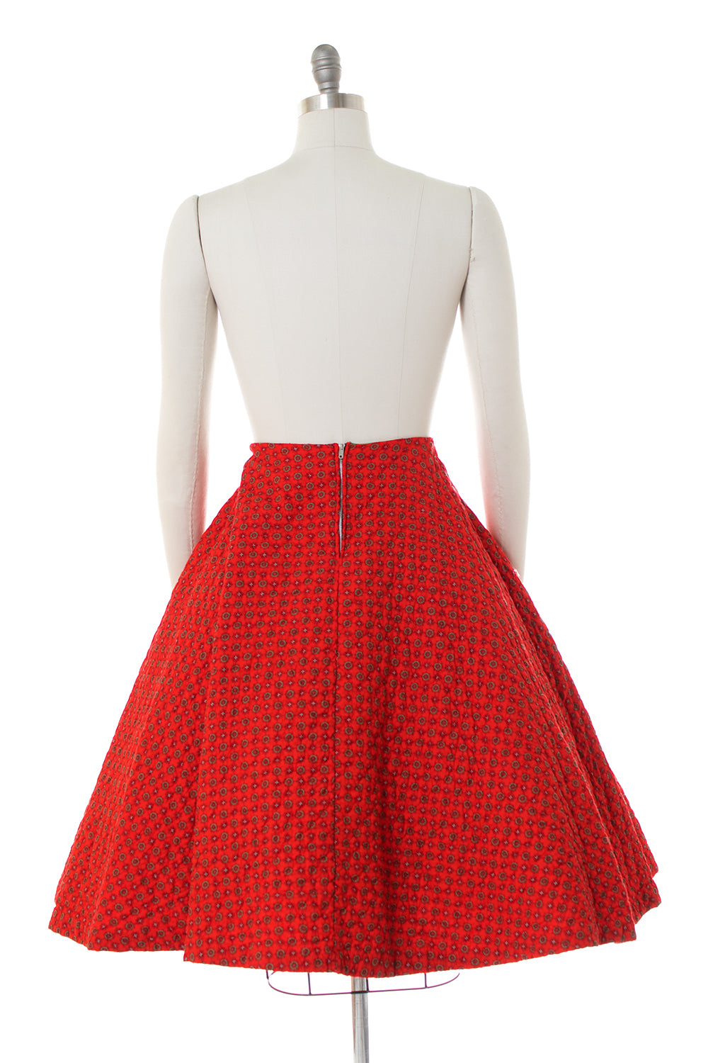1950s Geometric Printed Cotton Circle Skirt
