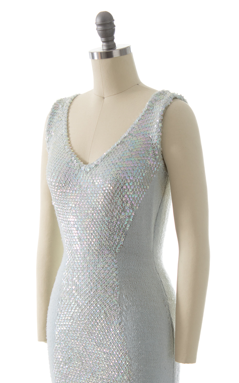 1960s Sequin Beaded Sweater Dress