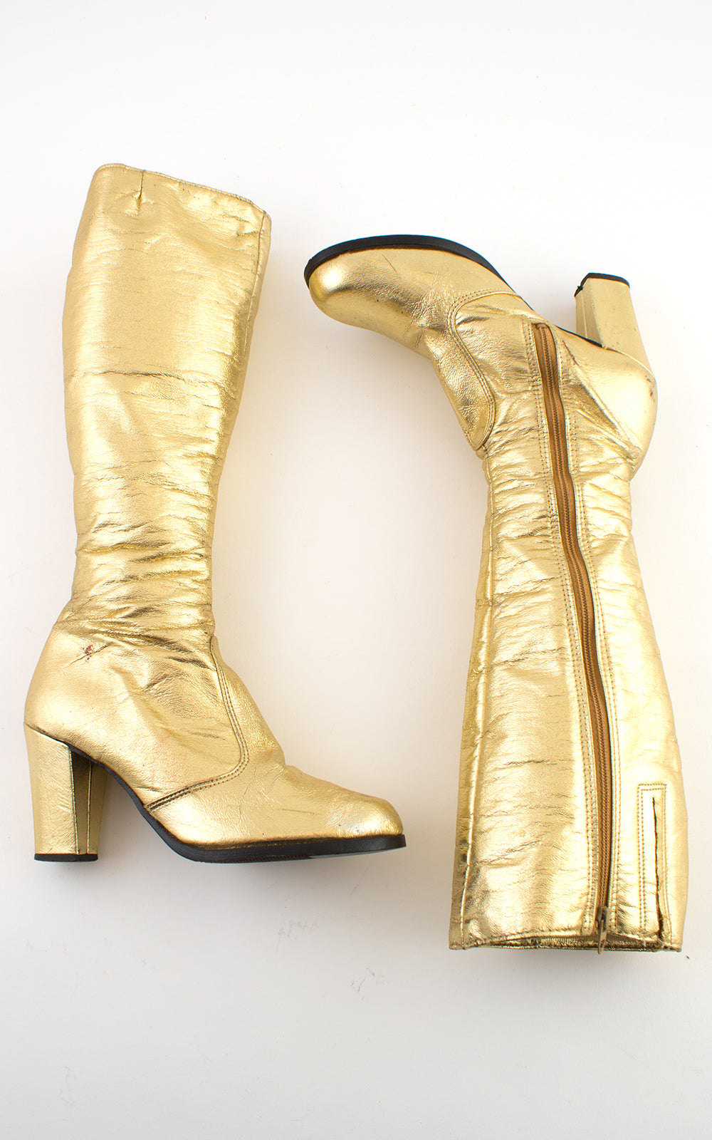 Gold platform gogo on sale boots