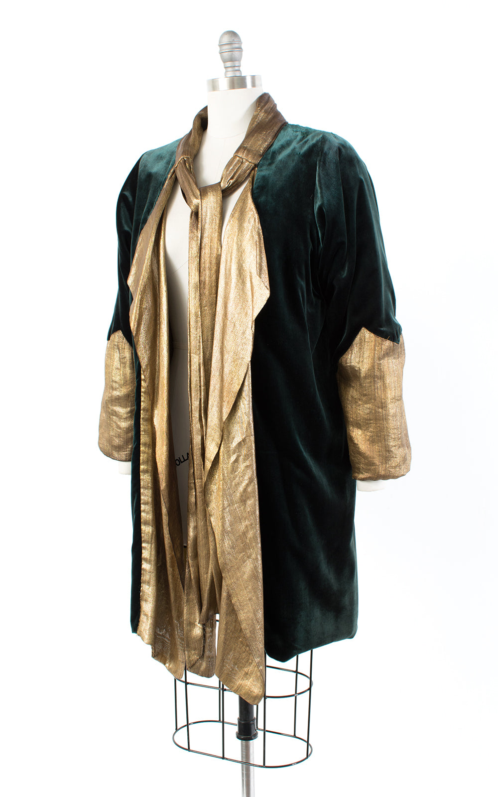 1920s Reversible Gold Lamé & Silk Velvet Coat | small/medium