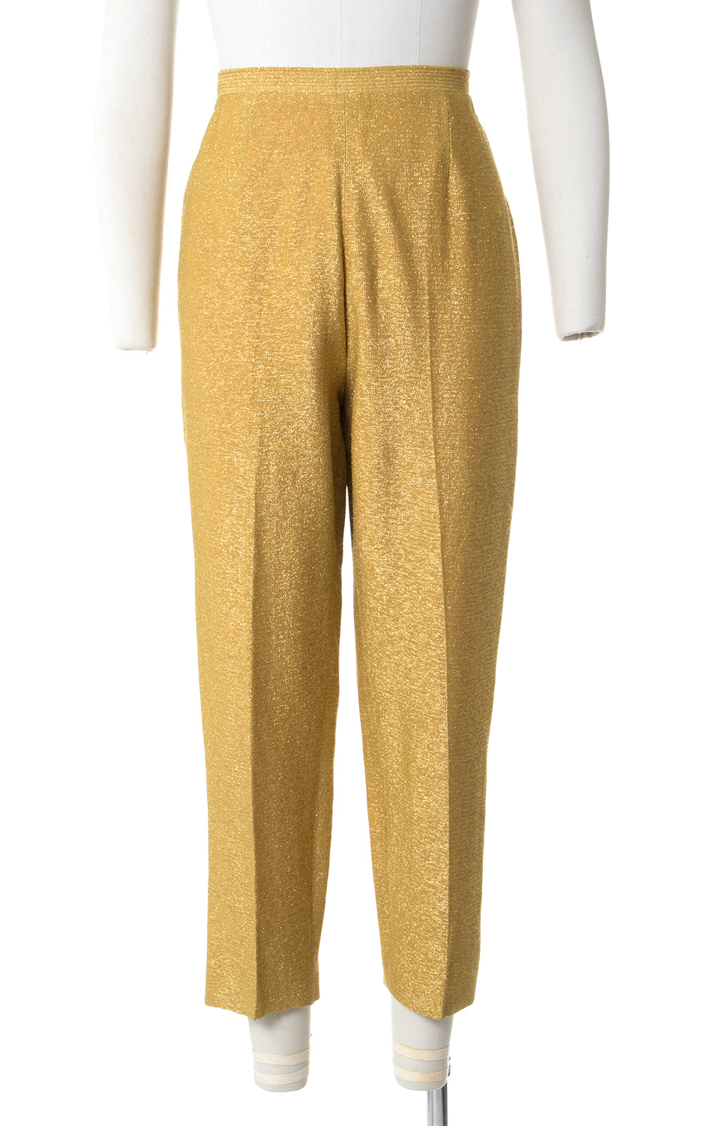 1950s Metallic Gold Lurex Cigarette Pants