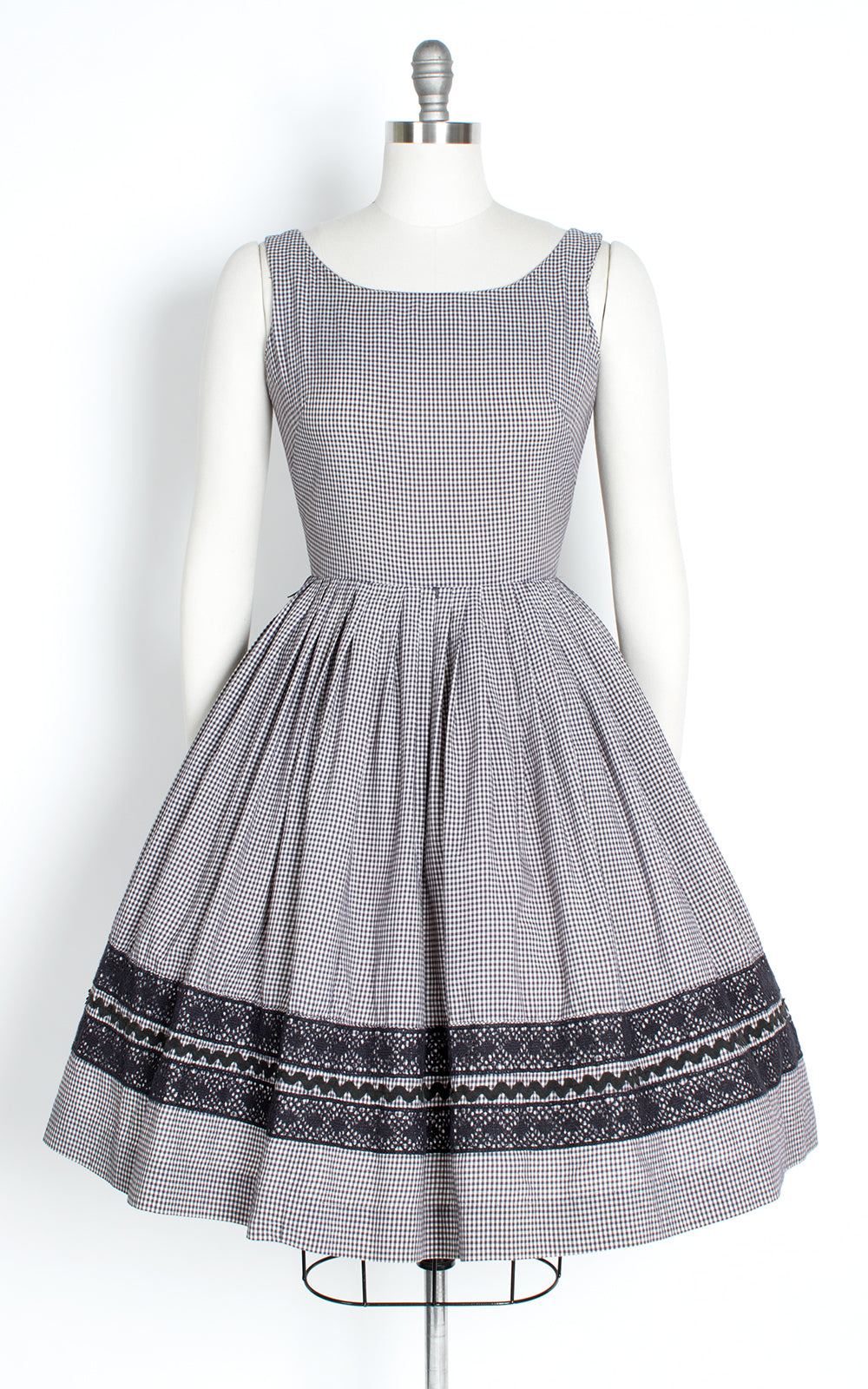 1950s Gingham Cotton Sundress with Bolero