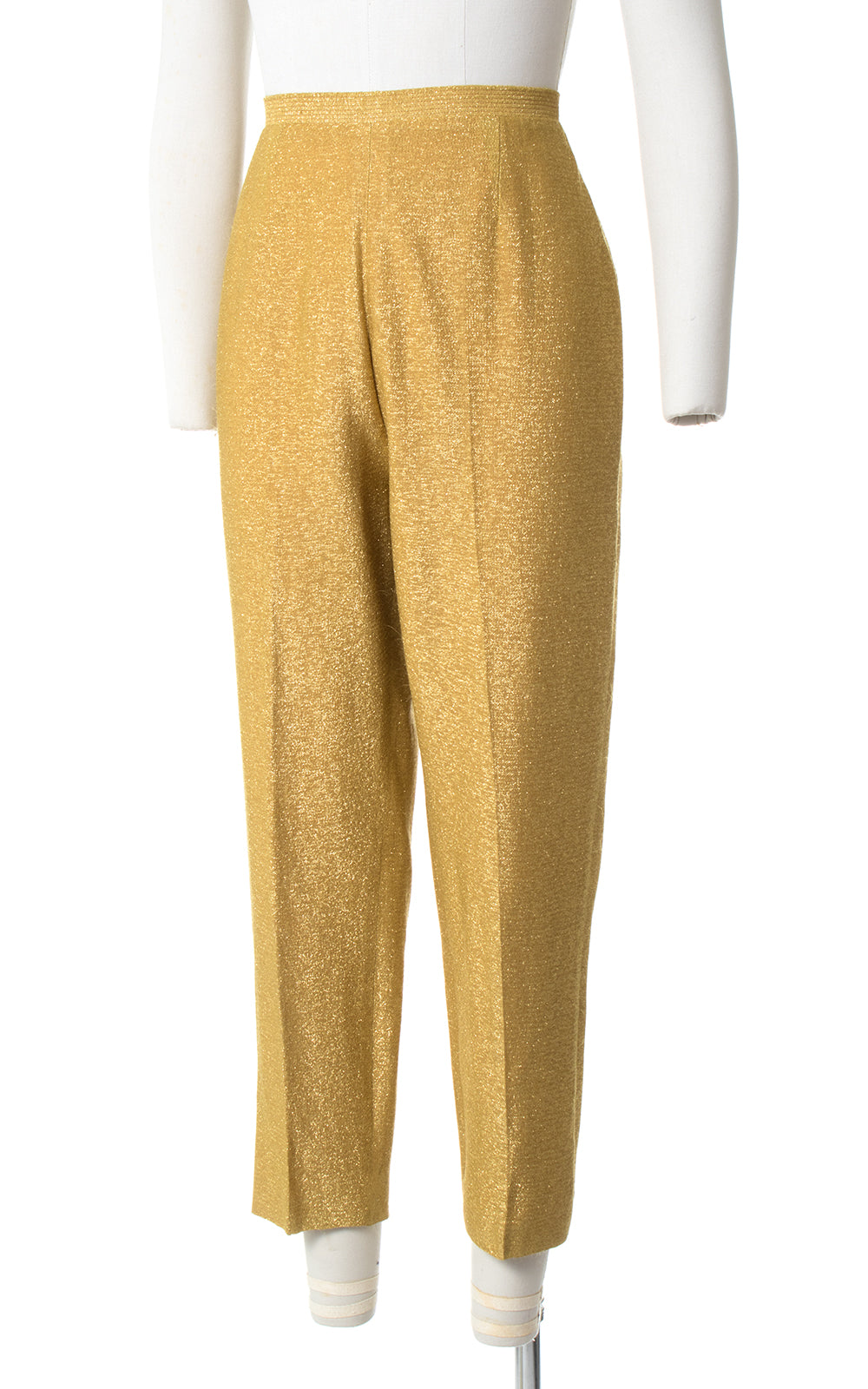 1950s Metallic Gold Lurex Cigarette Pants