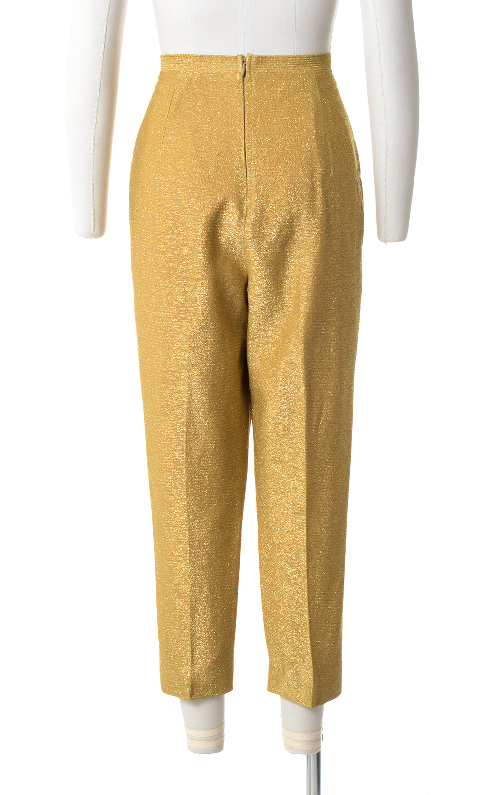 golden cigarette pants 1950s Metallic Gold Cigarette Pants golden cigarette pants 1950s Metallic Gold Cigarette Pants