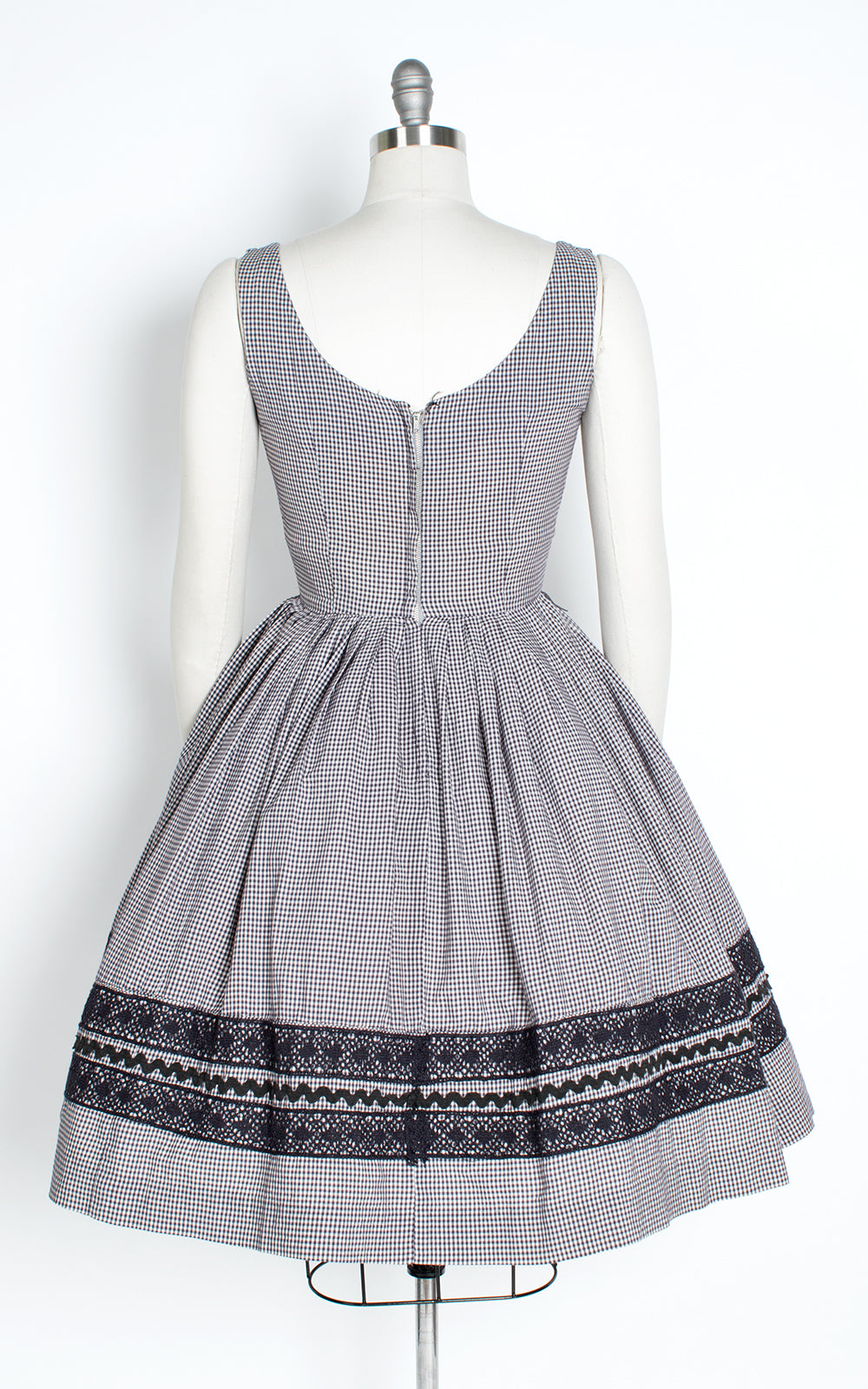 1950s Gingham Cotton Sundress with Bolero