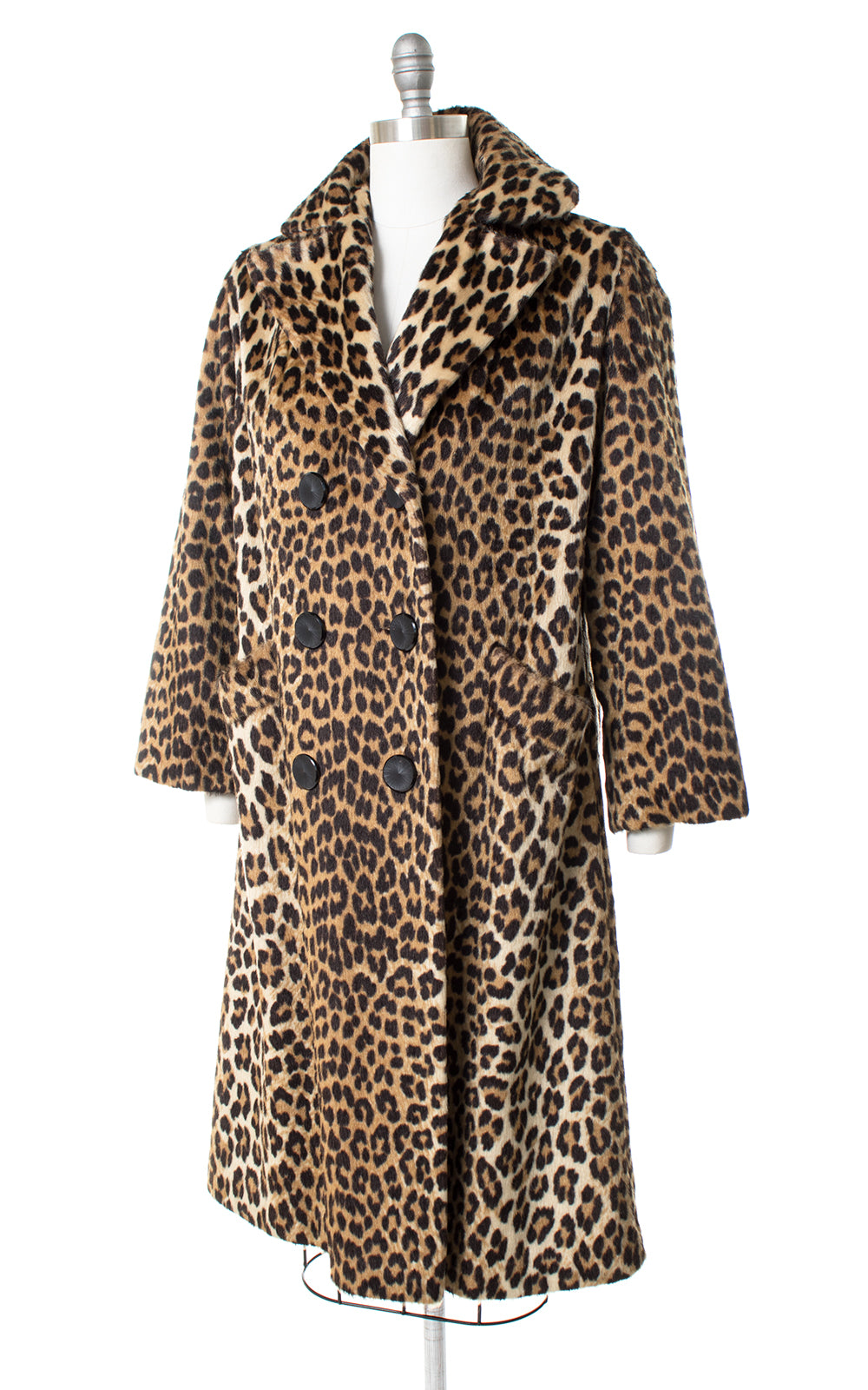 VINTAGE LONG ANIMAL PRINT COAT FAUX FUR store MADE IN USA