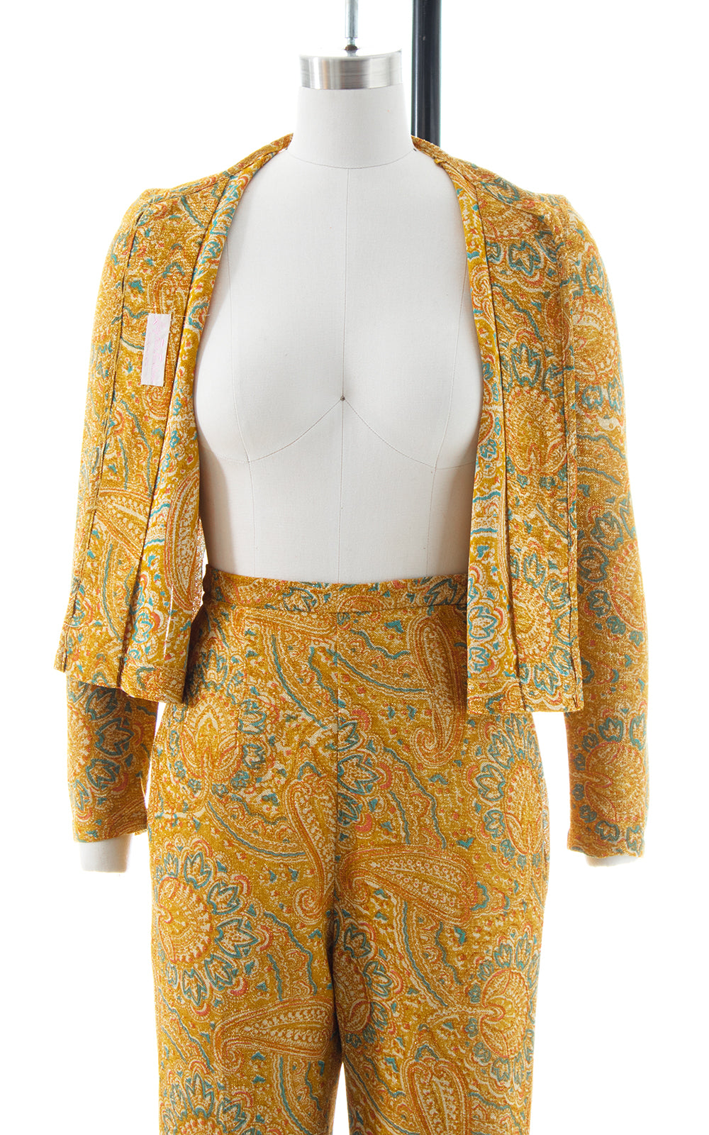 1960s Metallic Paisley Pant Suit