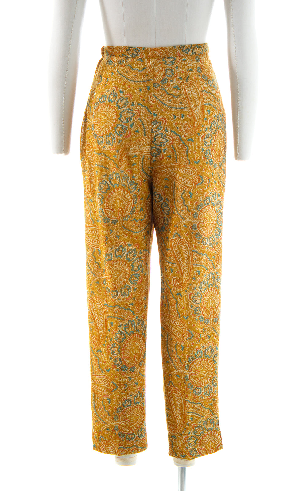 1960s Metallic Paisley Pant Suit