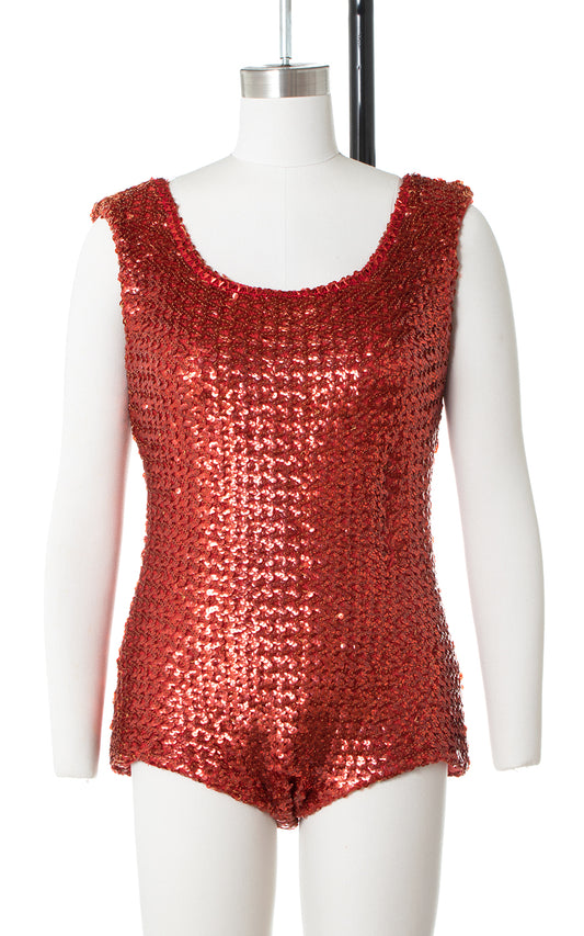 1960s Red Sequin Bodysuit