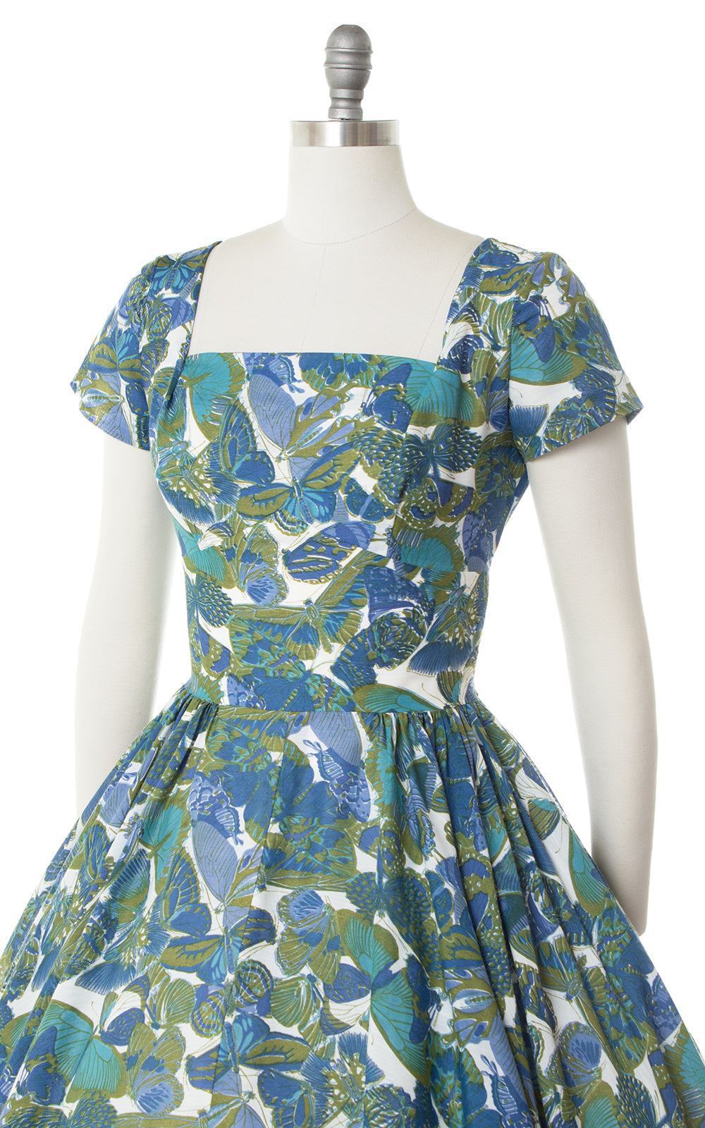 1950s Butterfly Novelty Print Circle Skirt Dress