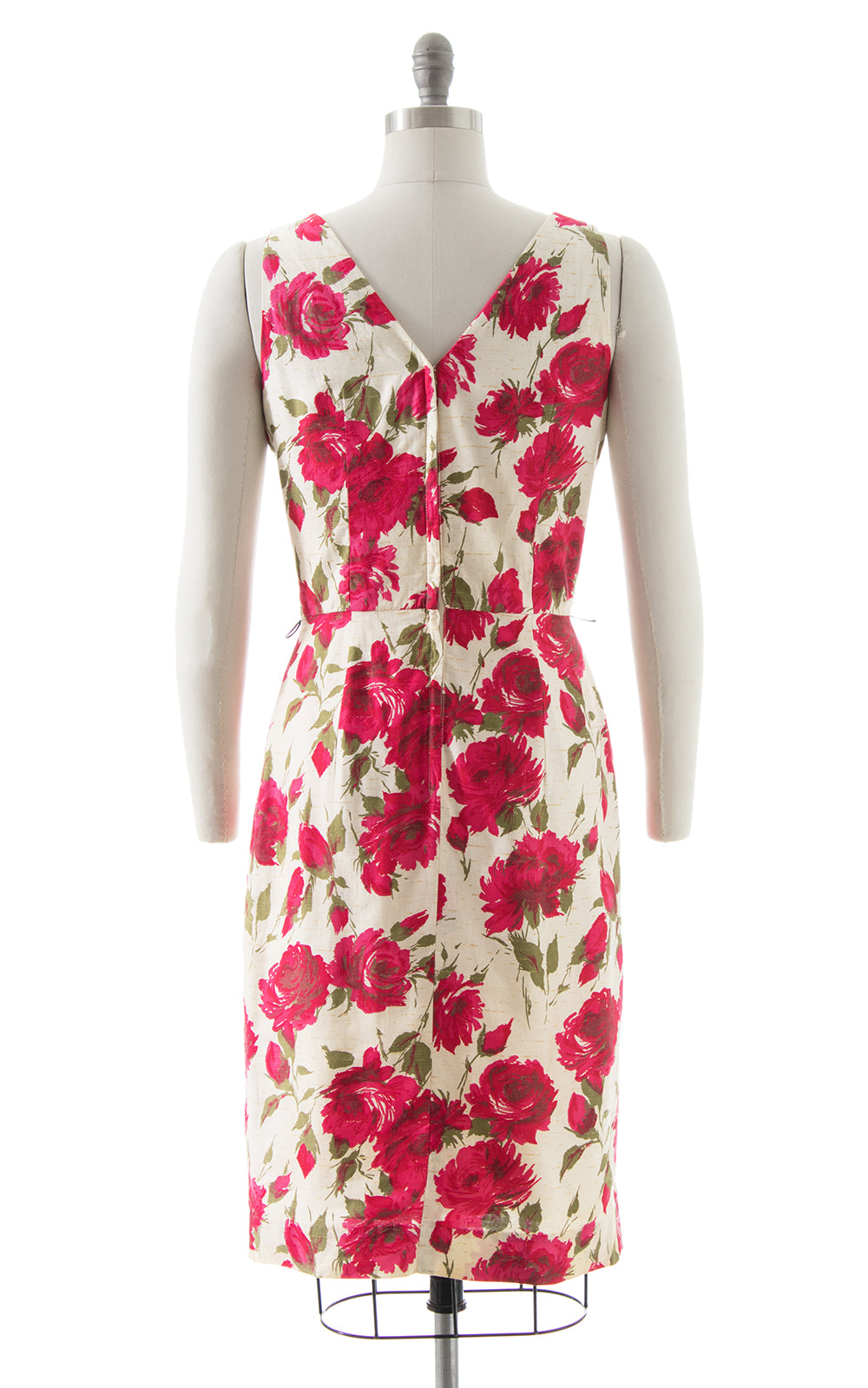 1960s Pink Rose Wiggle Dress