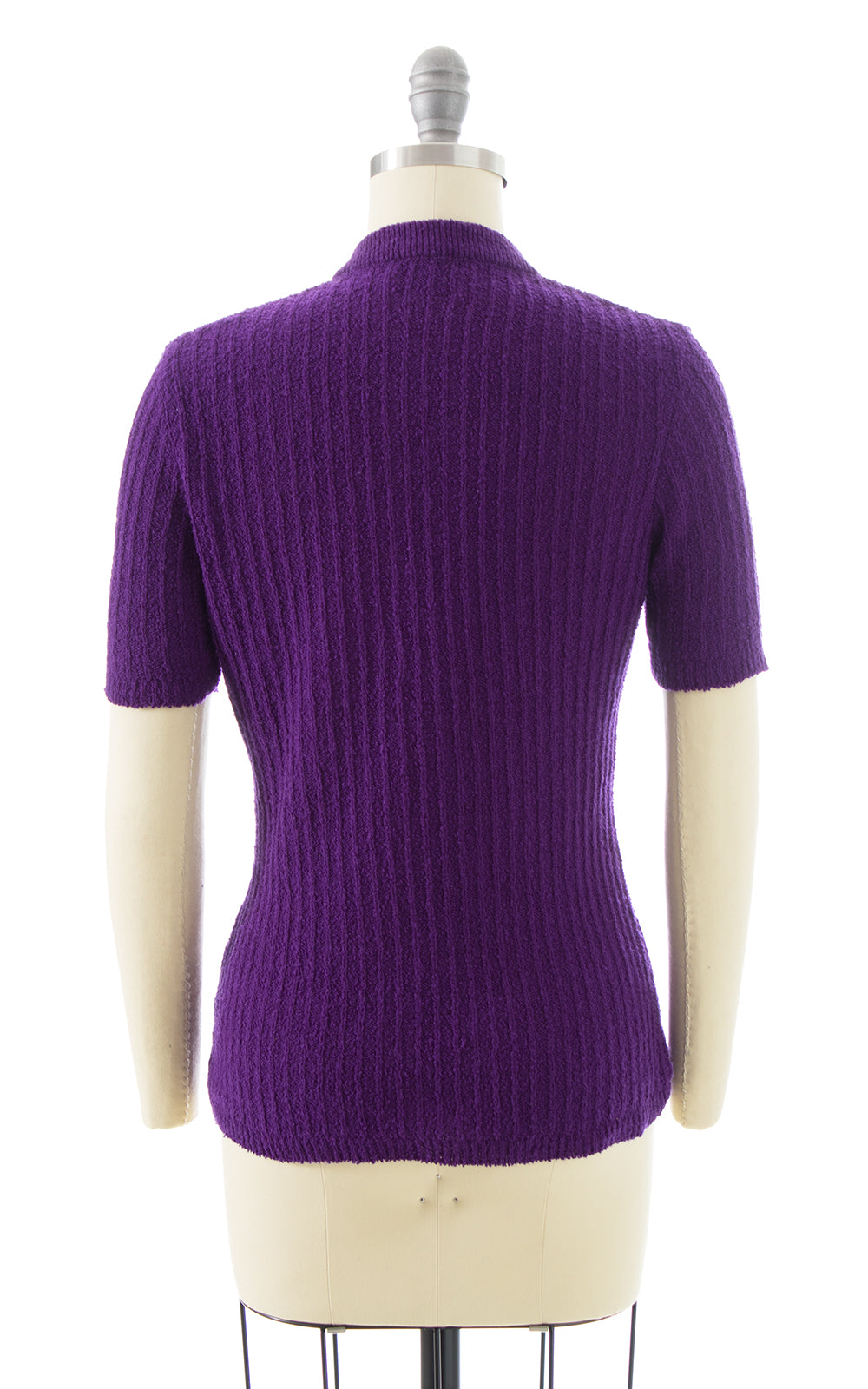 1970s Purple Knit Sweater Top