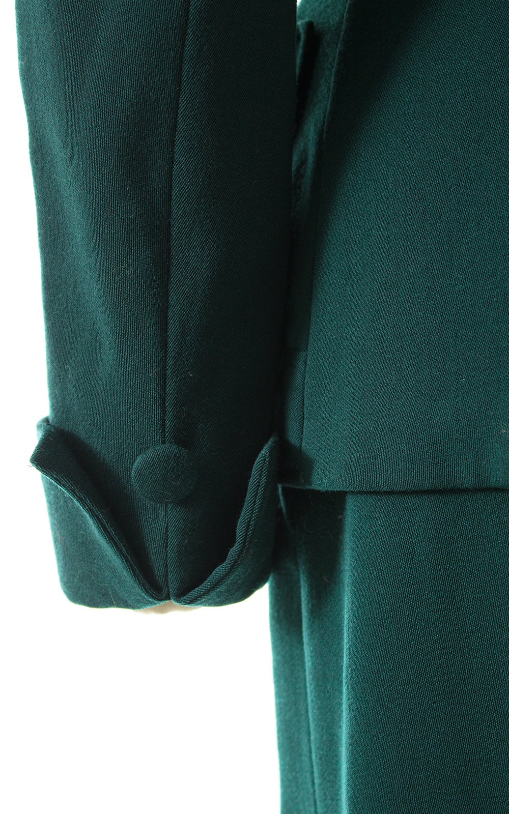 1940s Forest Green Wool Skirt Suit